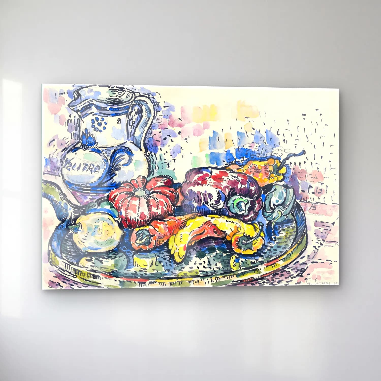 Paul Signac – Still Life with Jug cam tablo — sol açıdan görünüm