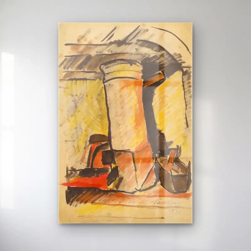 Zolo Palugyay – Still life - study for a painting cam tablo — Zolo Palugyay – Still life - study for a painting — suluboya seramik vazolar