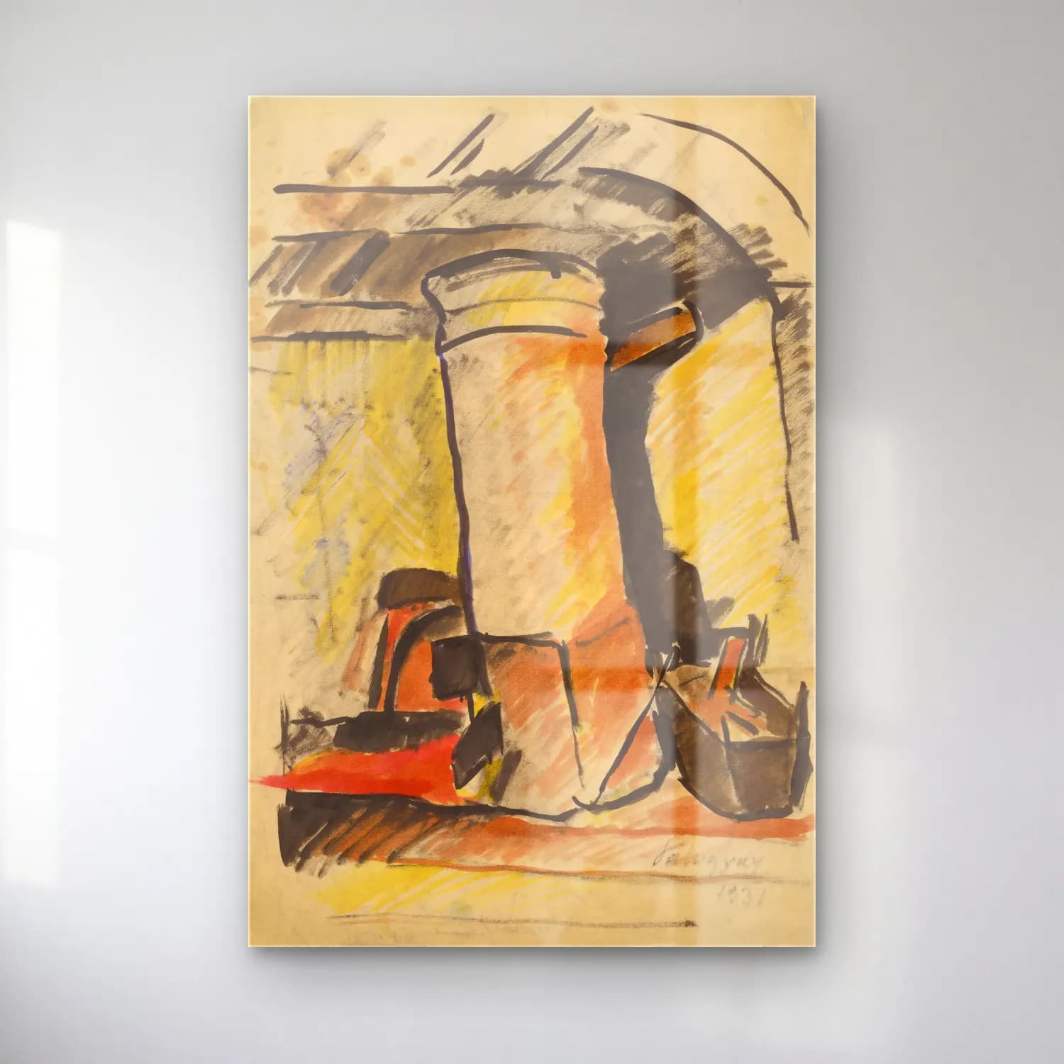 Zolo Palugyay – Still life - study for a painting cam tablo — Zolo Palugyay – Still life - study for a painting — suluboya seramik vazolar