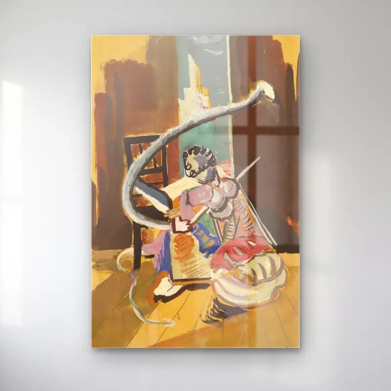 Cyprián Majerník – Study for painting in a circus setting cam tablo — Cyprián Majerník – Study for painting in a circus setting — modern soyut kitap okuyan kadın