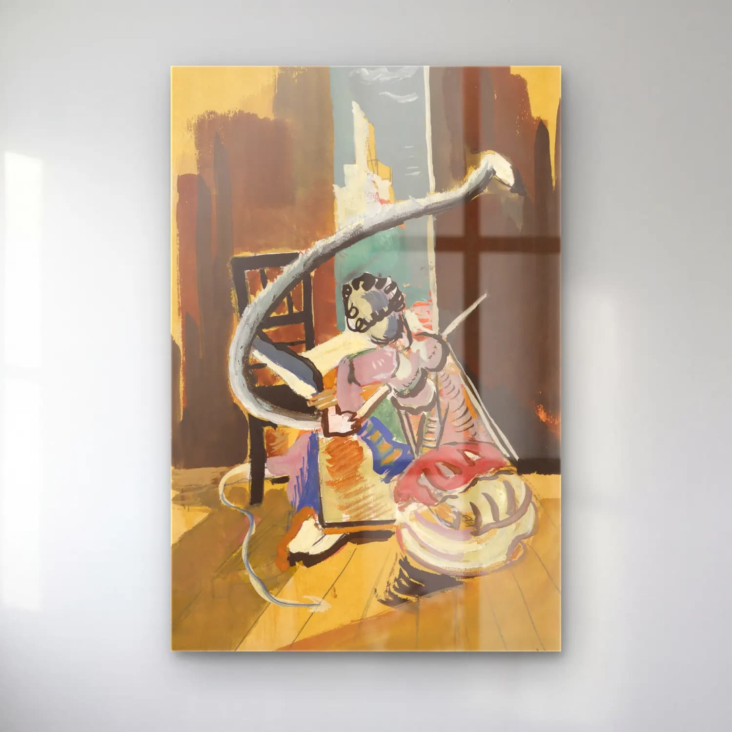 Cyprián Majerník – Study for painting in a circus setting cam tablo — Cyprián Majerník – Study for painting in a circus setting — modern soyut kitap okuyan kadın
