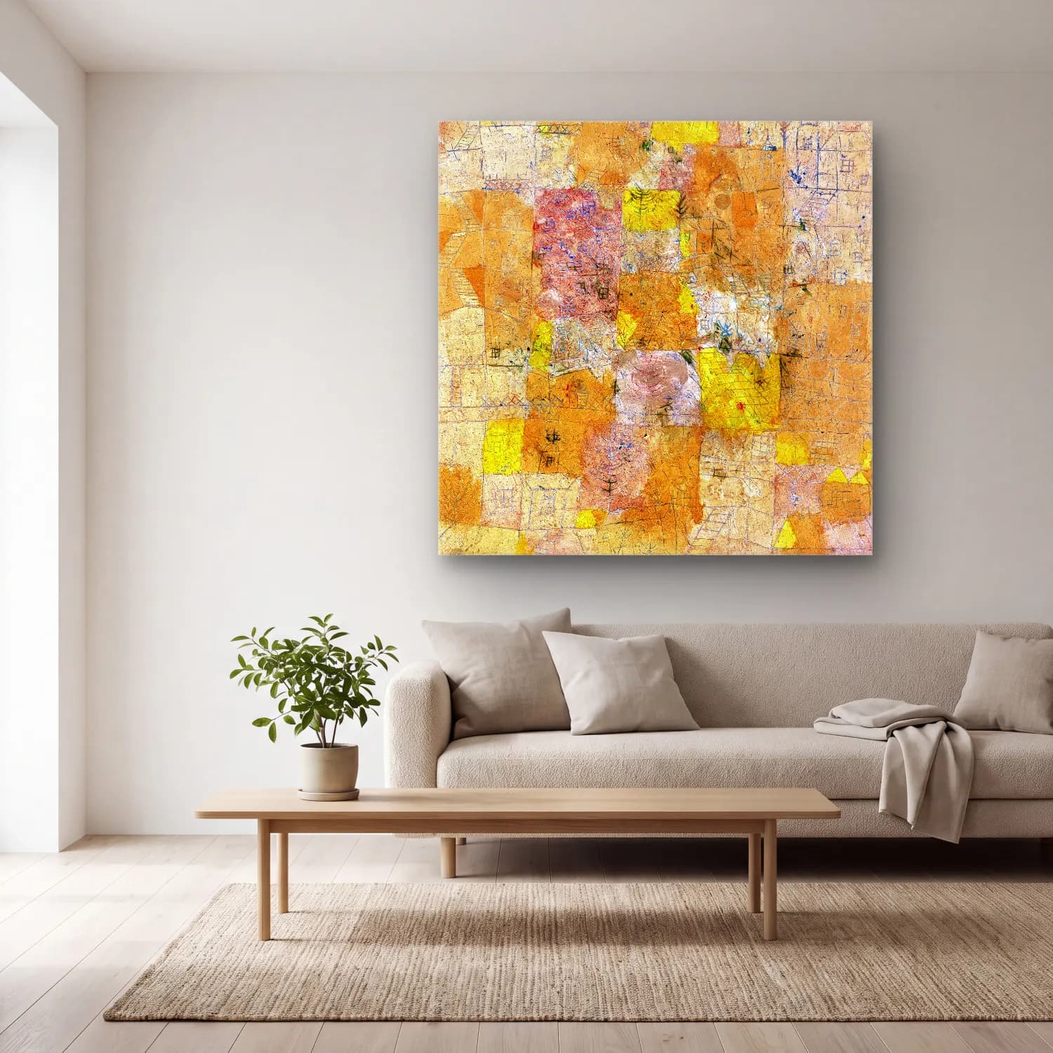 Paul Klee – Suburban idyll (garden city idyll) painting in high… cam tablo — açık renk salonda