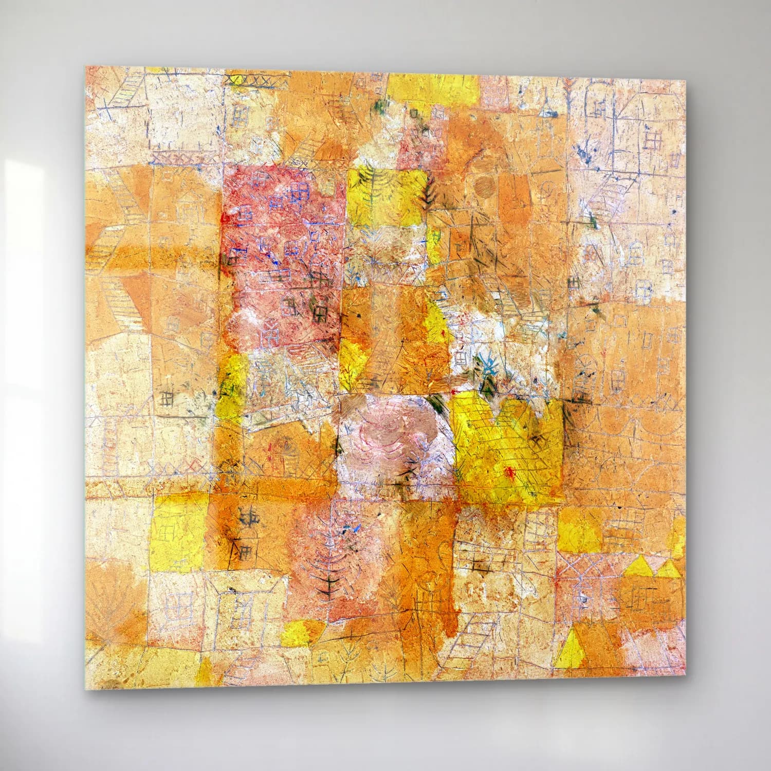 Paul Klee – Suburban idyll (garden city idyll) painting in high… cam tablo — sol açıdan görünüm