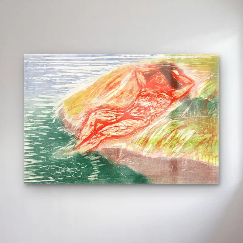 Edvard Munch – Sunbathing I cam tablo — Edvard Munch – Sunbathing I — boho figür çalışması