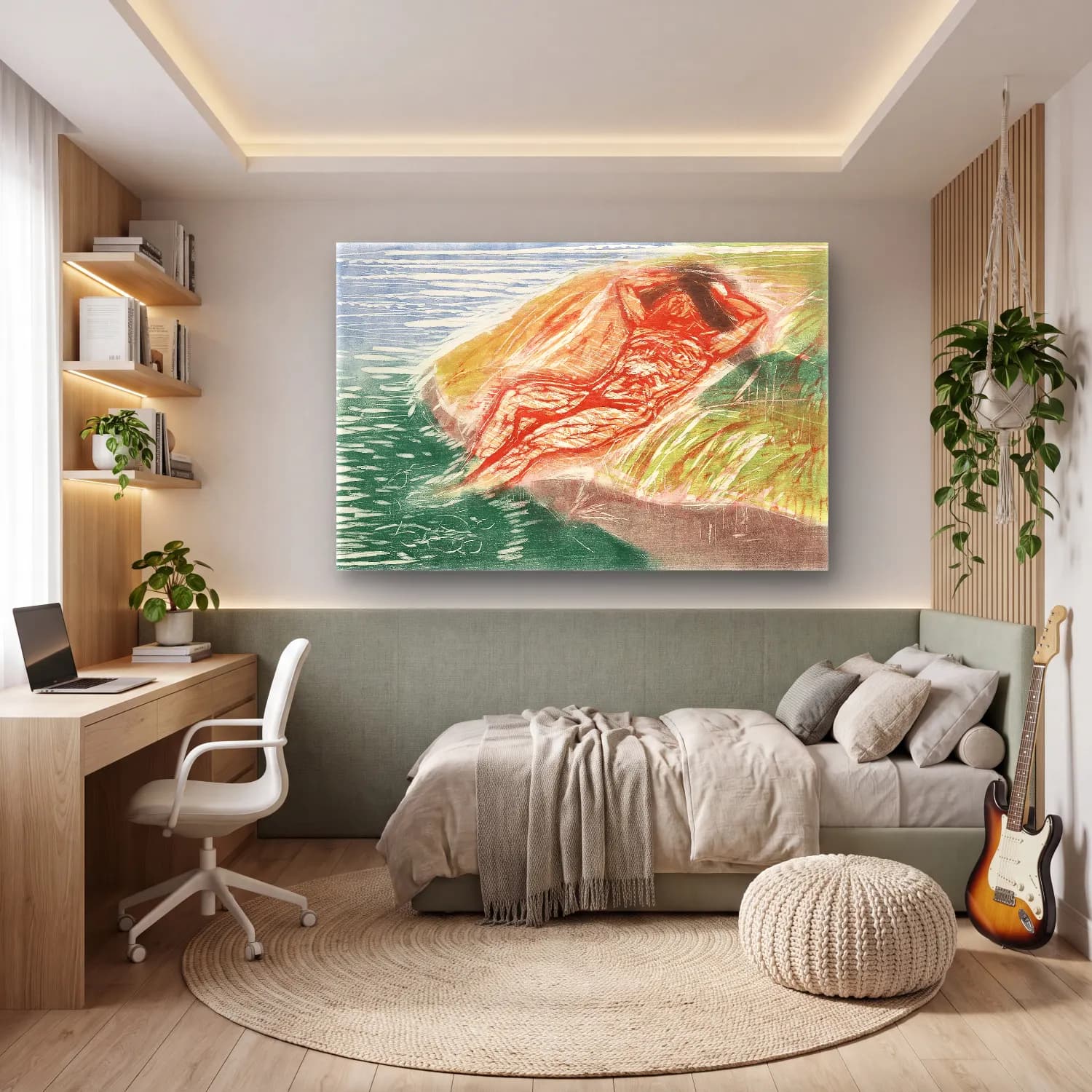Edvard Munch – Sunbathing I cam tablo — genç odasında