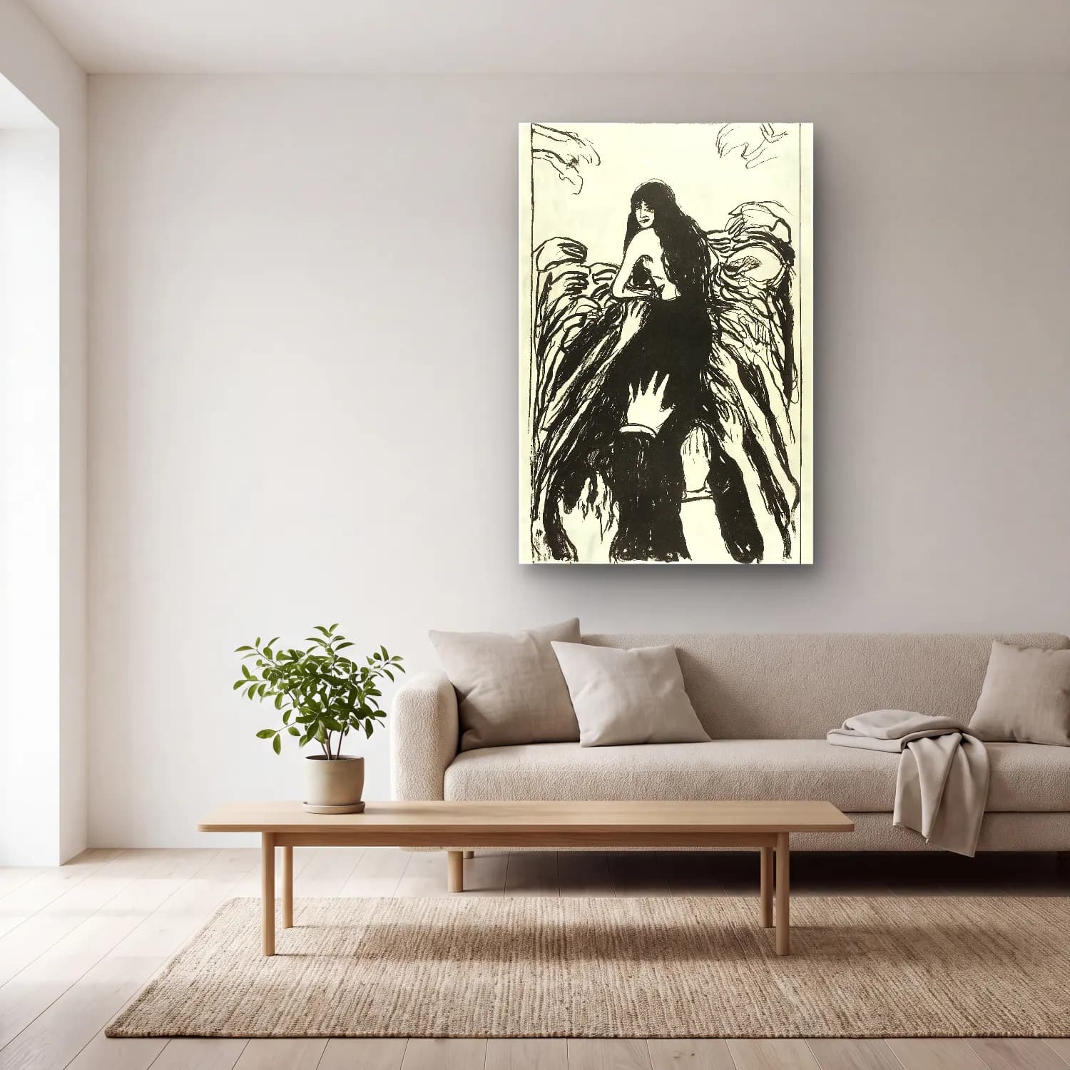 Edvard Munch – The Hands cam tablo — açık renk salonda