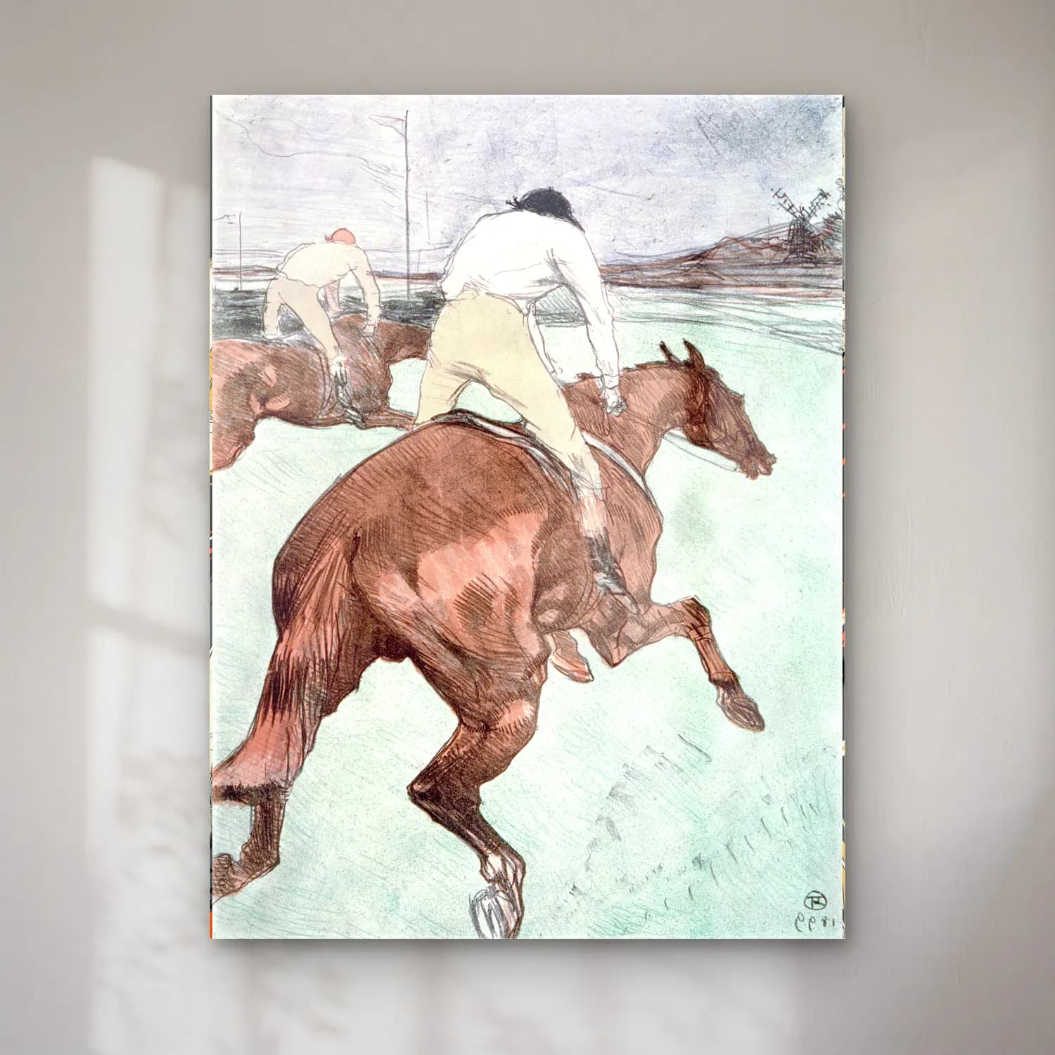 Henri de Toulouse Lautrec – The Jockey cam tablo — Henri de Toulouse Lautrec – The Jockey — vintage atlı