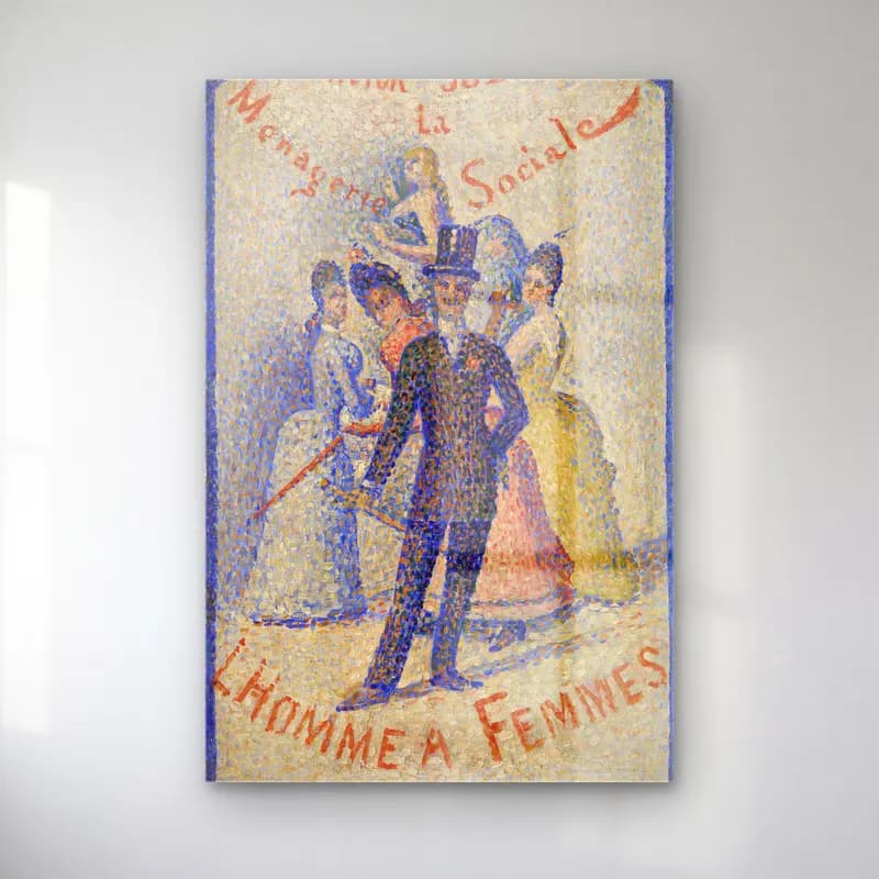Georges Seurat – The Ladies Man (L Homme Ã femmes) cam tablo — Georges Seurat – The Ladies Man (L Homme Ã femmes) — empresyonist dansçılar