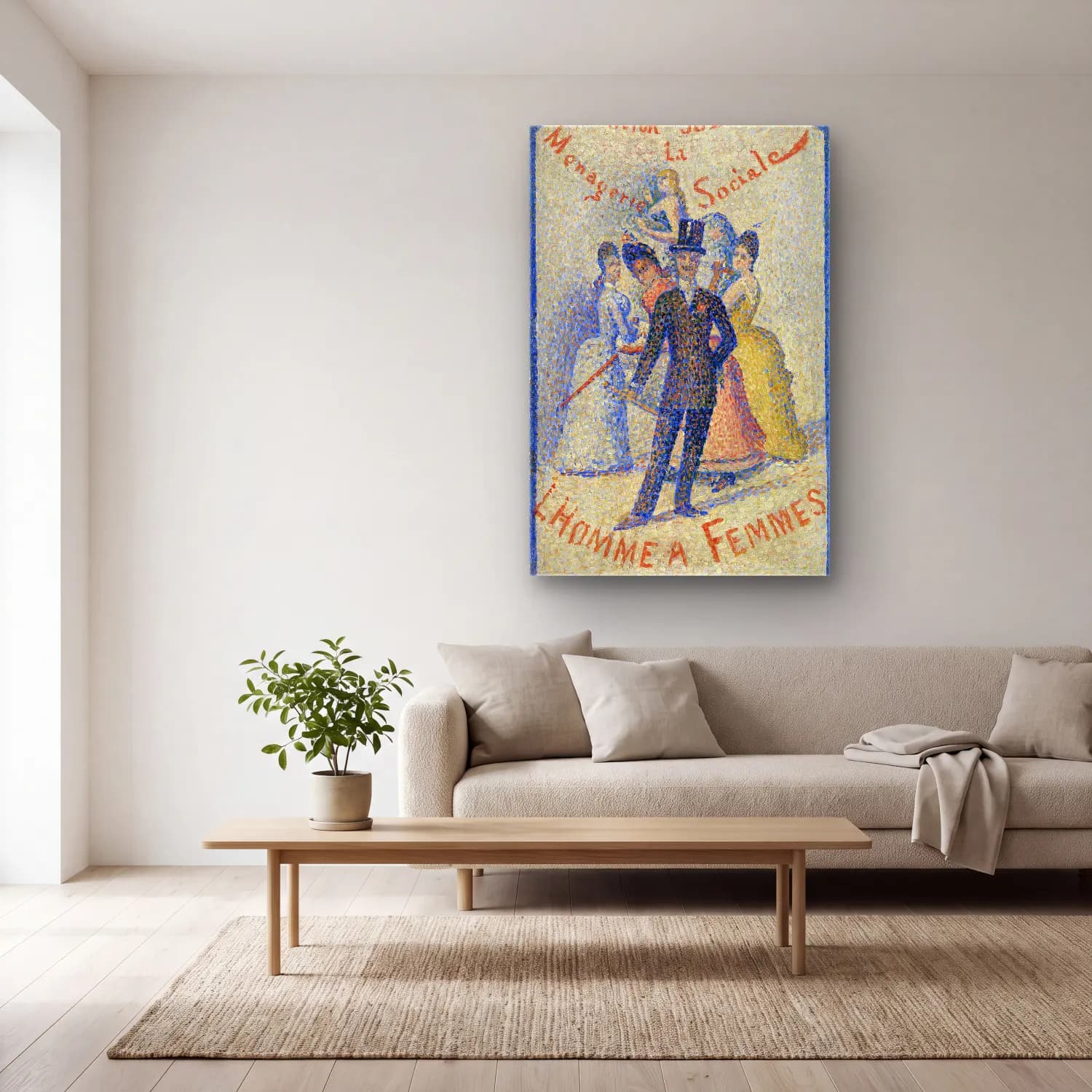 Georges Seurat – The Ladies Man (L Homme Ã femmes) cam tablo — açık renk salonda