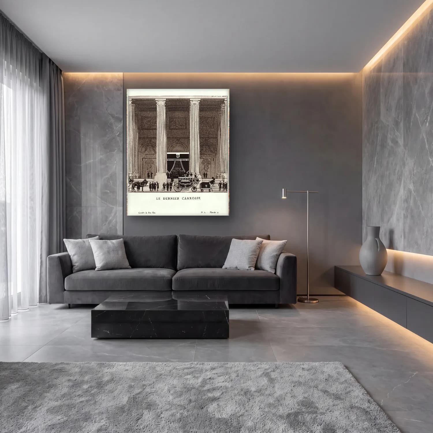 Bon Ton – The Last Coach Bernard Boutet de Monvel, published in… cam tablo — lüks salon duvarında