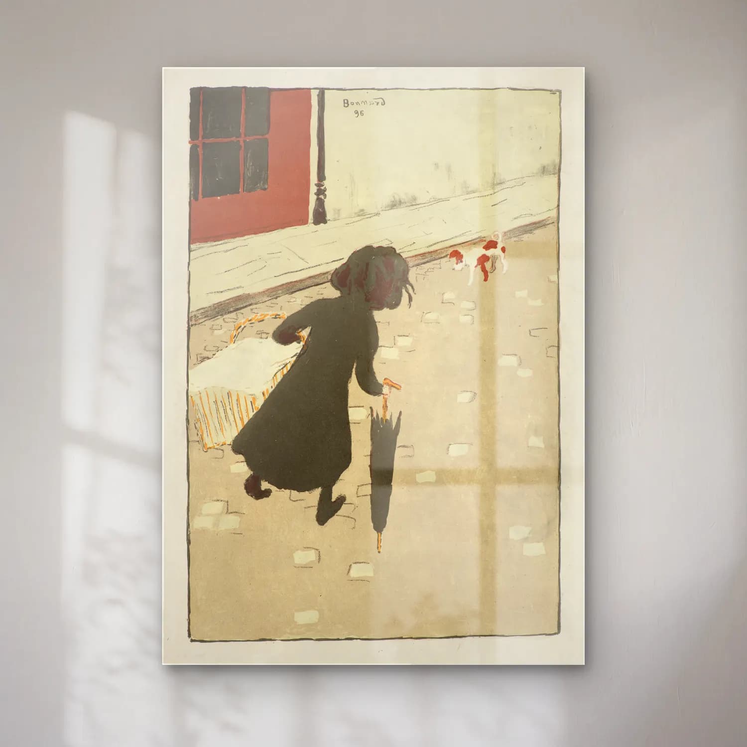 Pierre Bonnard – The Little Laundress (La petite blanchisseuse) cam tablo — Pierre Bonnard – The Little Laundress (La petite blanchisseuse) — vintage elbiseli kadın