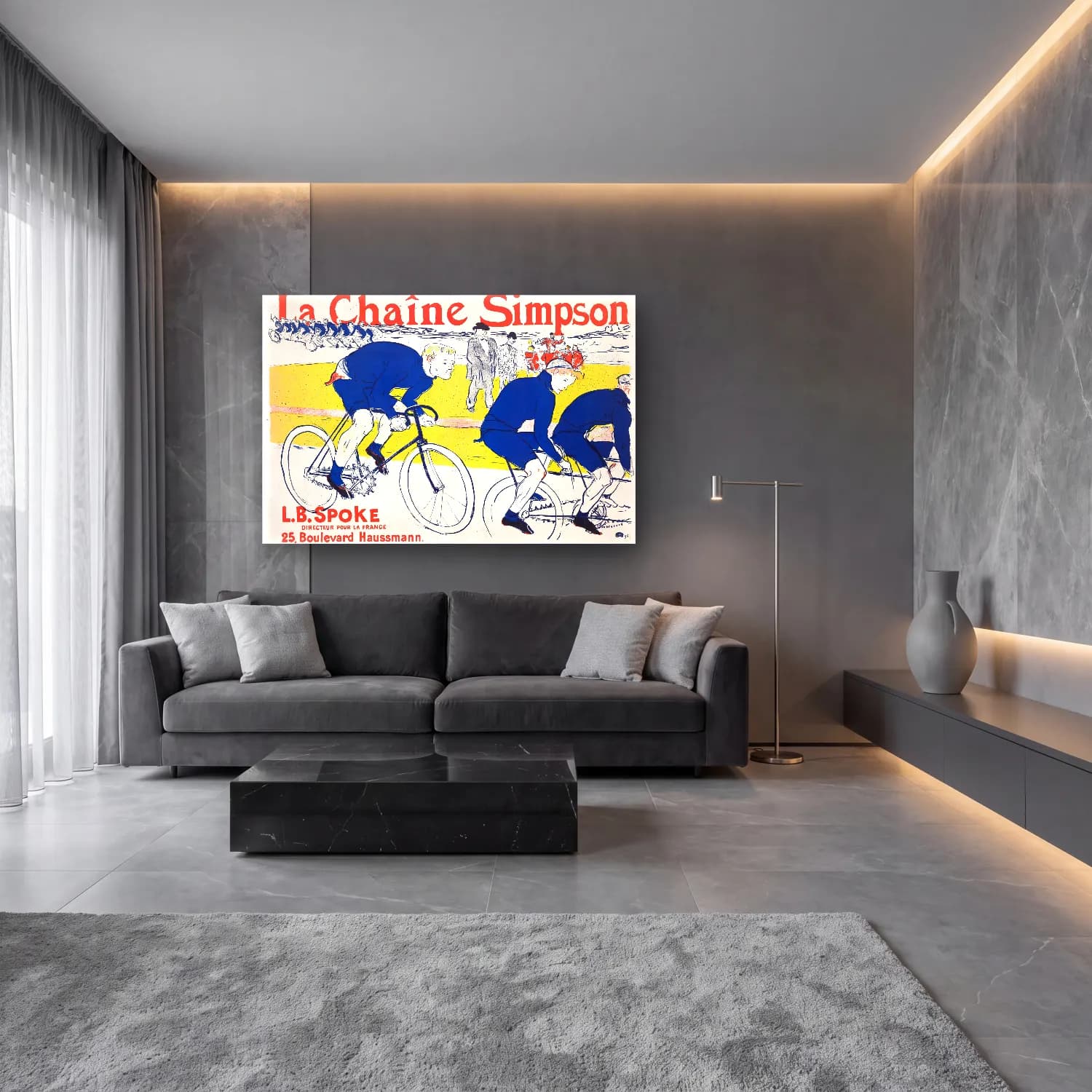 Henri de Toulouse-Lautrec – The Simpson Channel, vintage cam tablo — lüks salon duvarında