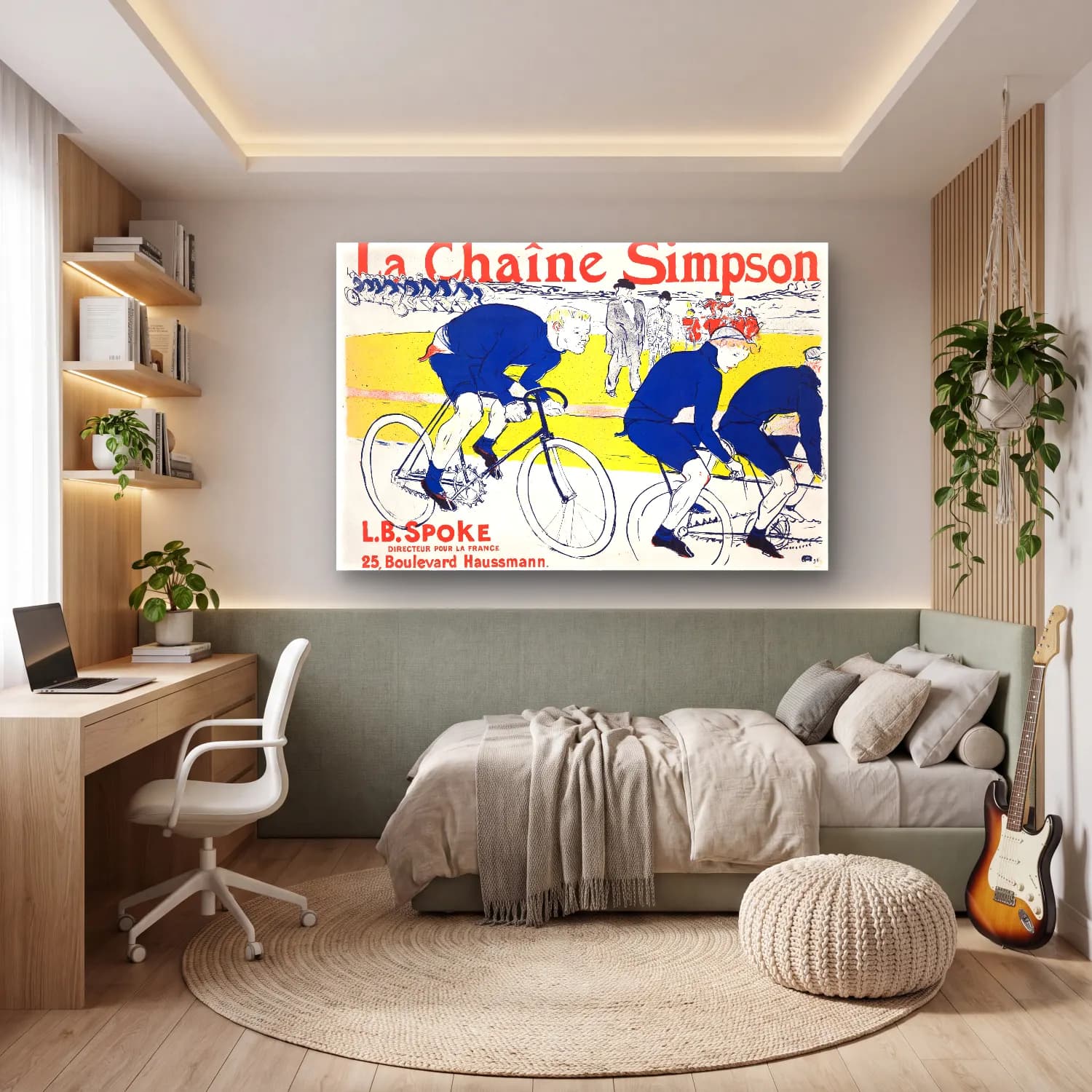 Henri de Toulouse-Lautrec – The Simpson Channel, vintage cam tablo — genç odasında