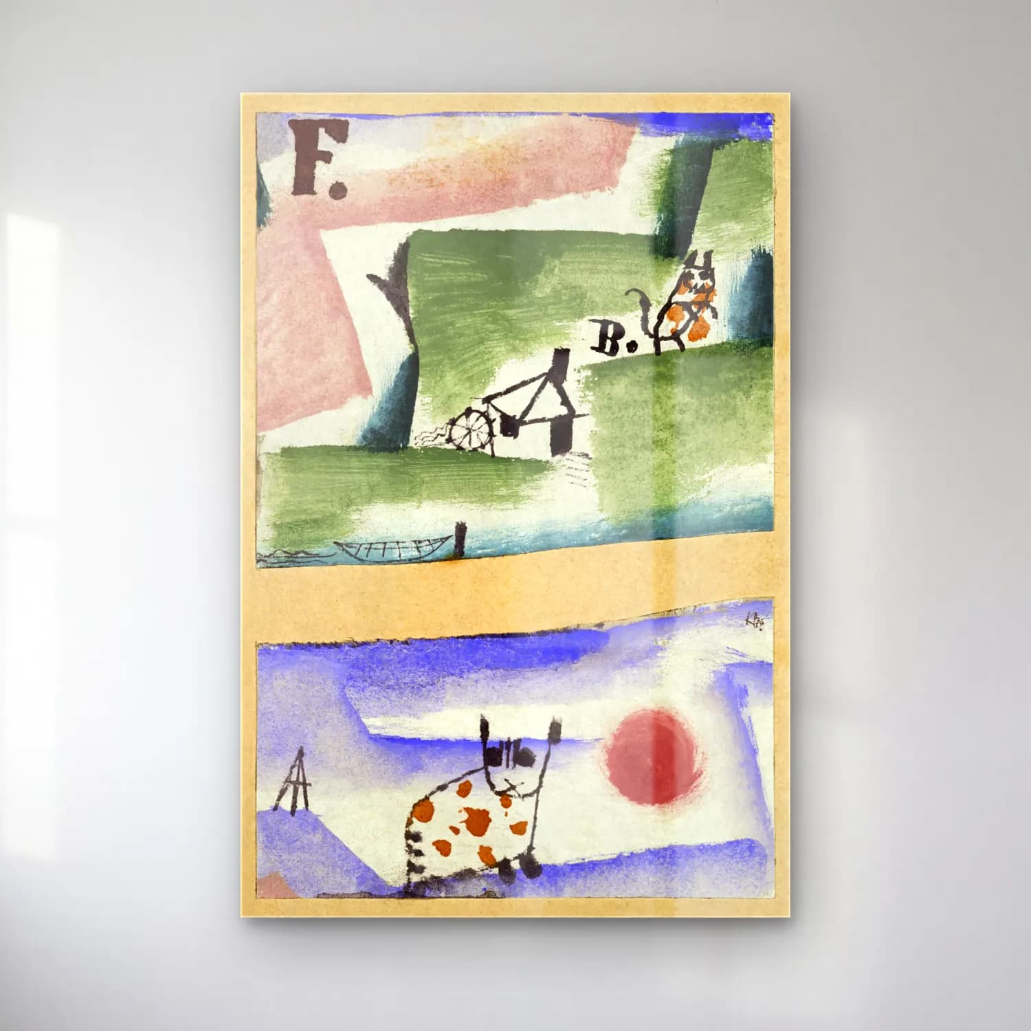 Paul Klee – Tomcat s Turf cam tablo — Paul Klee – Tomcat s Turf — bauhaus soyut manzara