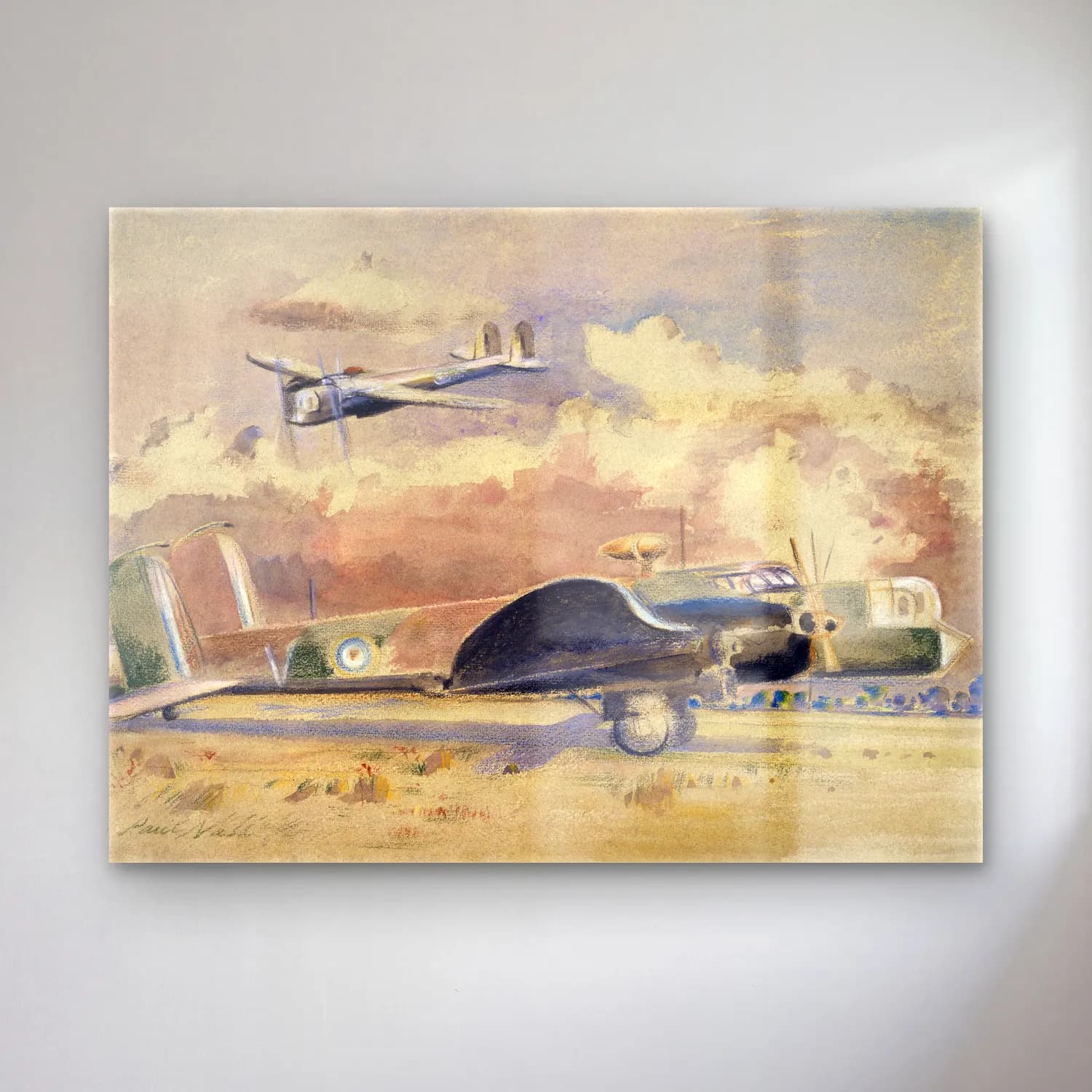 Paul Nash – Whitley Bombers Sunning cam tablo — Paul Nash – Whitley Bombers Sunning — vintage uçak