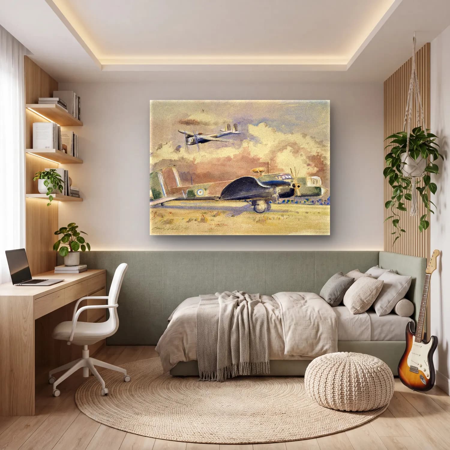 Paul Nash – Whitley Bombers Sunning cam tablo — genç odasında