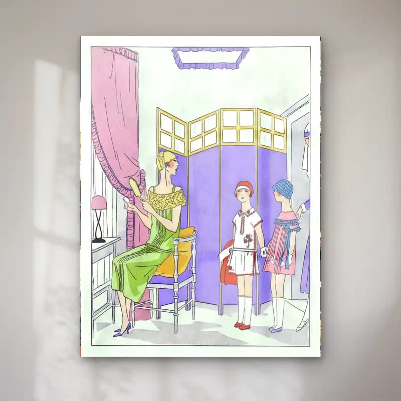 Maggy Rouff – Woman at the dressing table cam tablo — Maggy Rouff – Woman at the dressing table — vintage vintage i̇ç mekân