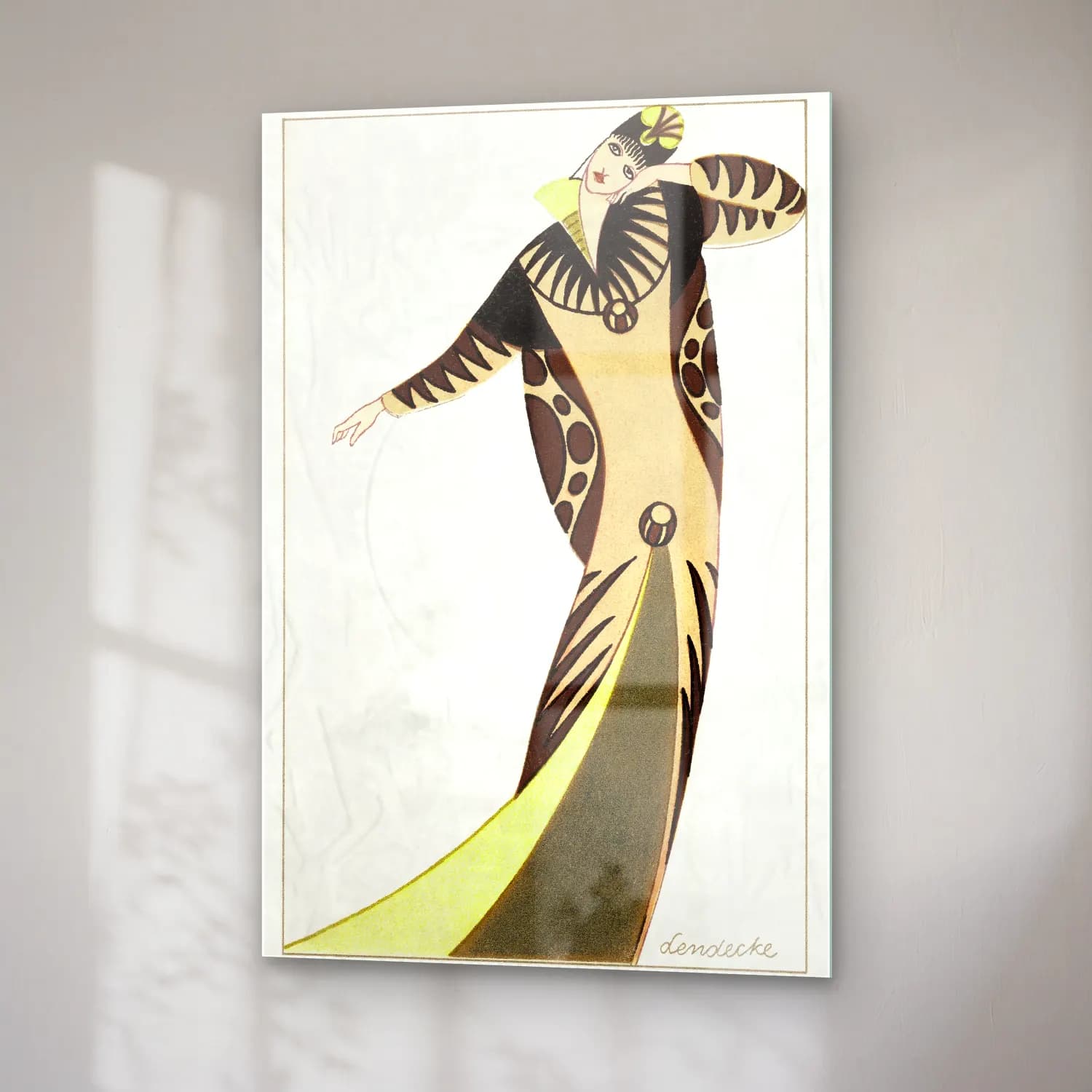 Carl Lendecke – Woman in a long tubular dress fashion Otto Friedrich cam tablo — sağ açıdan görünüm