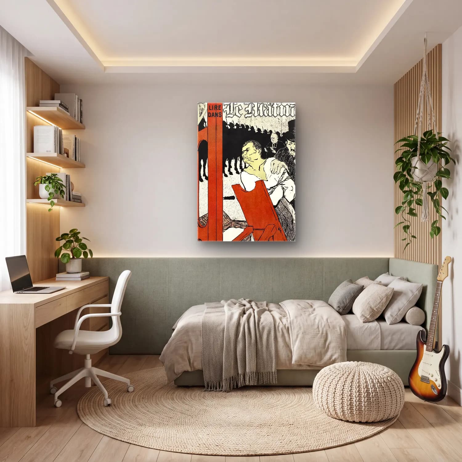 Vintage Poster Kalabalık Cadde No. 10 cam tablo — genç odasında