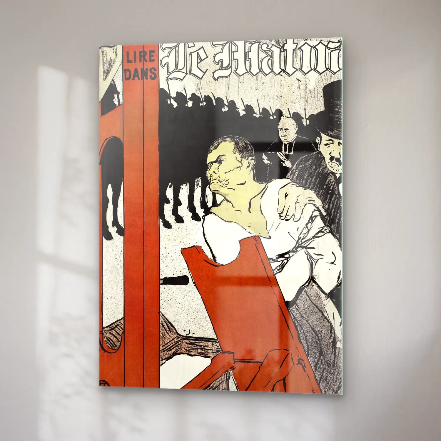 Vintage Poster Kalabalık Cadde No. 10 cam tablo — sağ açıdan görünüm