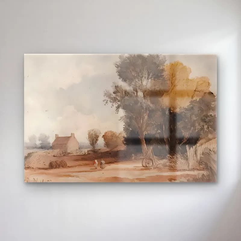 Suluboya Kır Evi No. 46 cam tablo — Suluboya Kır Evi No. 46 — suluboya kır evi
