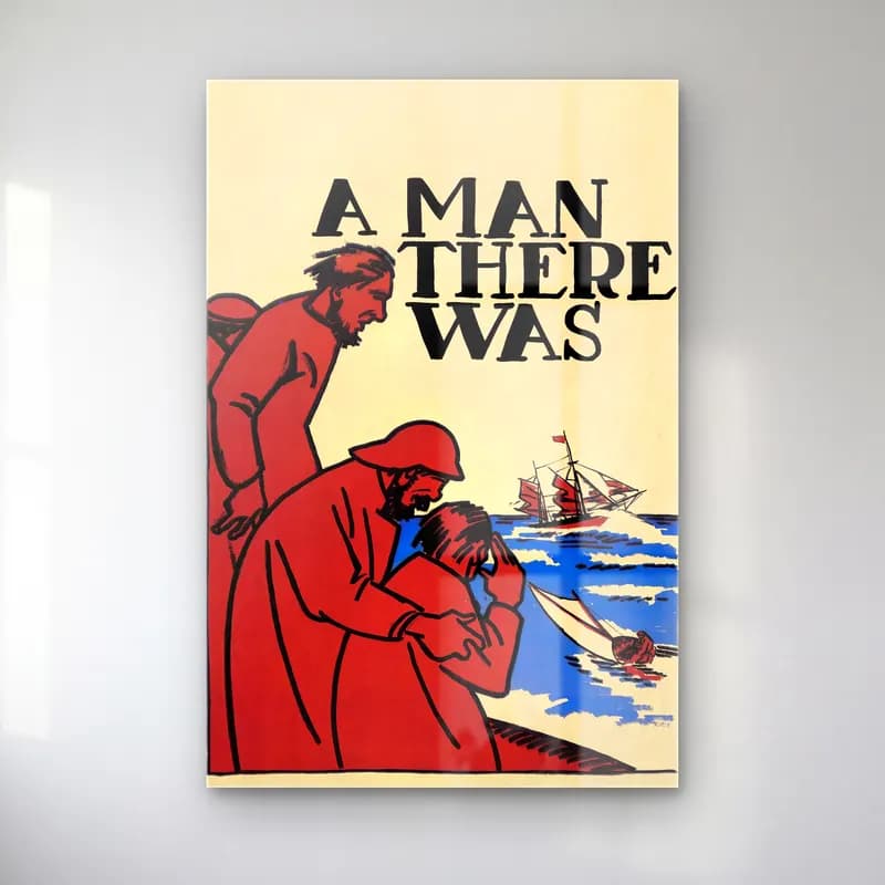 Vintage Poster Erkek Portresi No. 6 cam tablo — Vintage Poster Erkek Portresi No. 6 — vintage poster erkek portresi