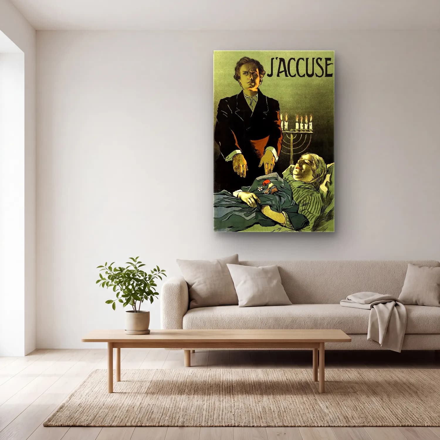 Vintage Poster Mumlar cam tablo — açık renk salonda