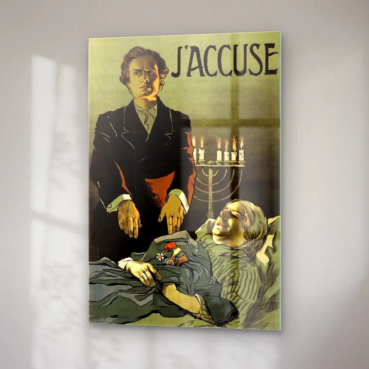Vintage Poster Mumlar cam tablo — sağ açıdan görünüm