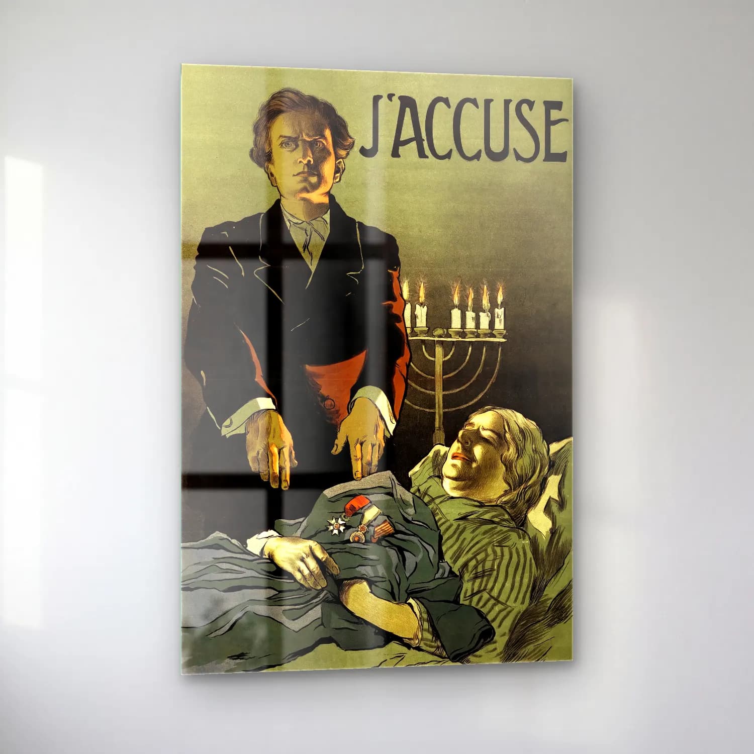 Vintage Poster Mumlar cam tablo — sol açıdan görünüm