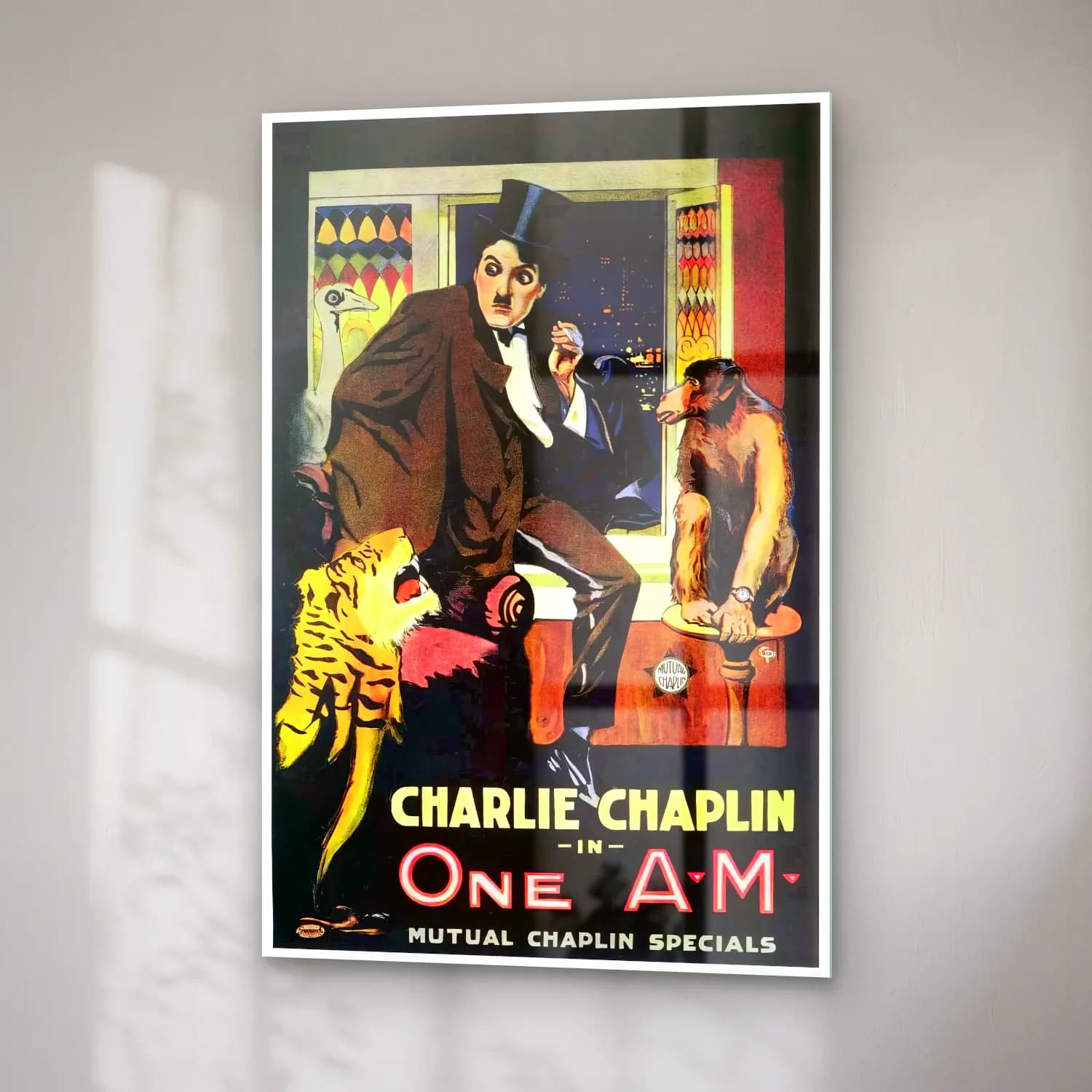 Vintage Poster Vintage İç Mekân No. 3 cam tablo — sağ açıdan görünüm
