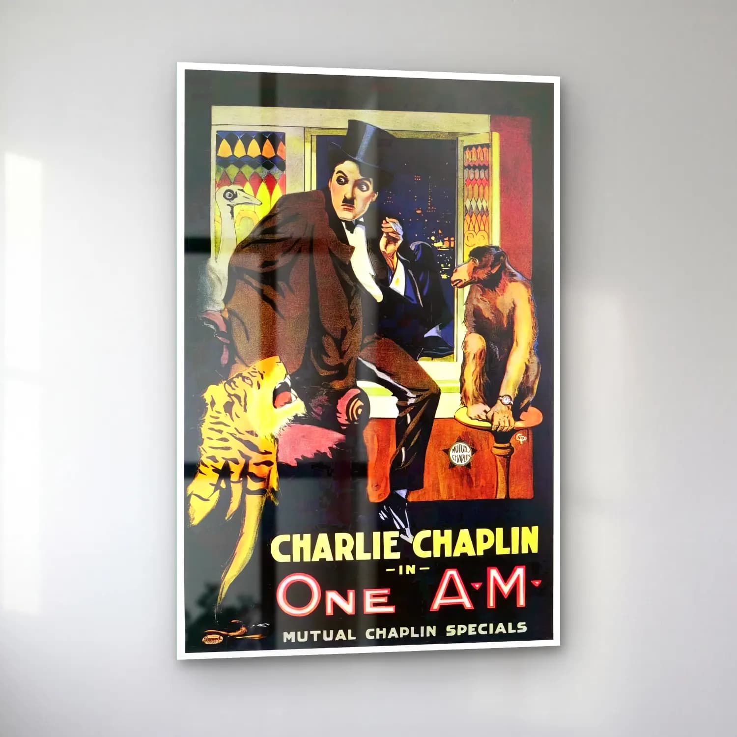 Vintage Poster Vintage İç Mekân No. 3 cam tablo — sol açıdan görünüm