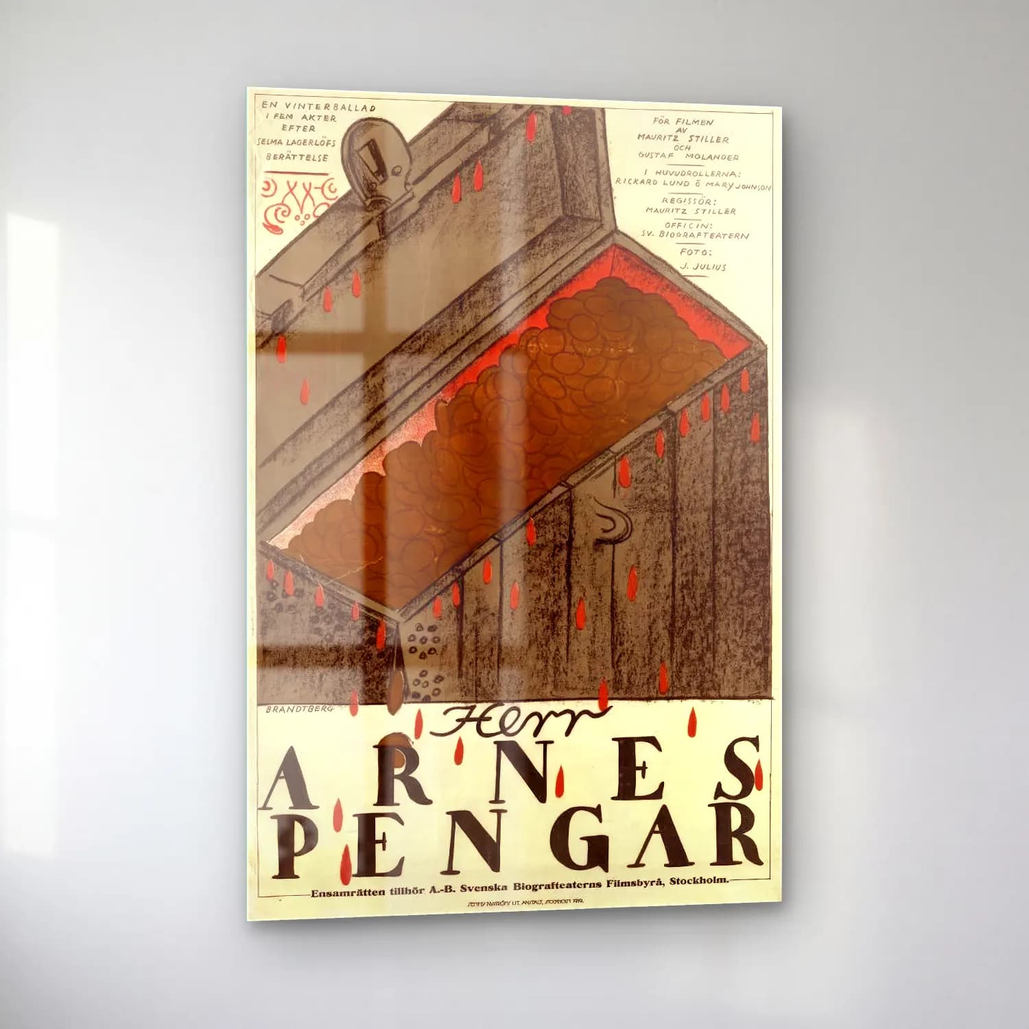 Vintage Poster Mumlar – Kırmızı Tonlar cam tablo — sol açıdan görünüm