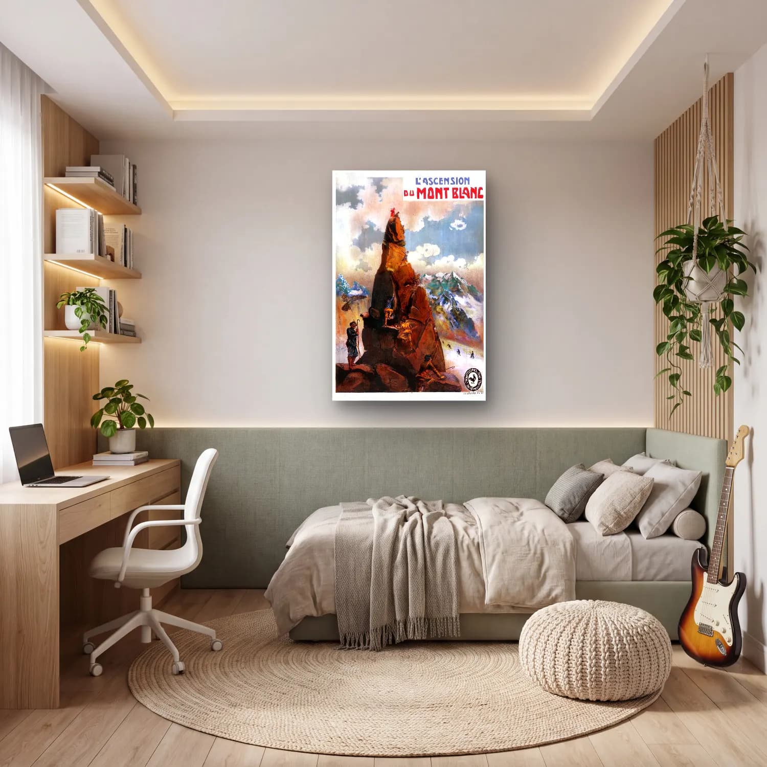 Vintage Kayak No. 8 cam tablo — genç odasında
