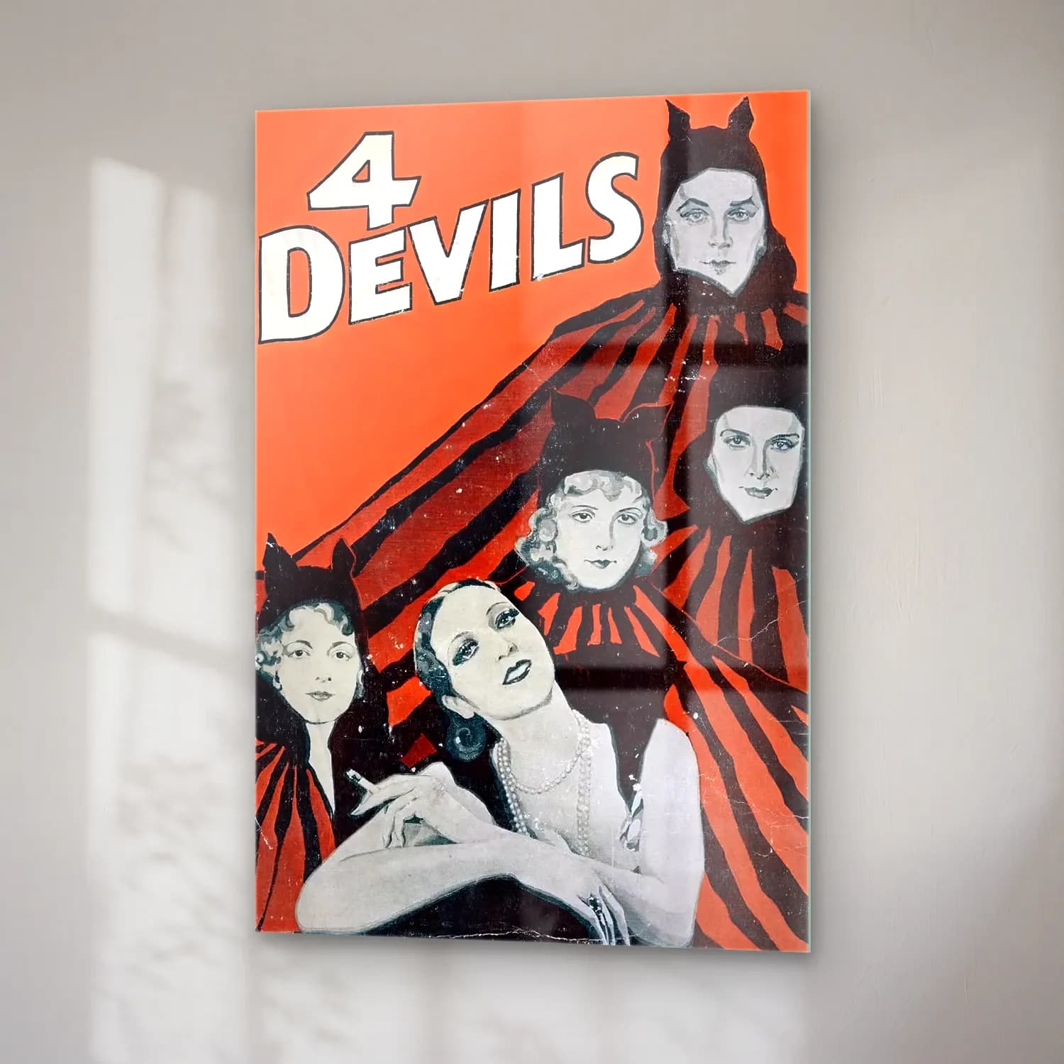 Vintage Poster Dansçılar No. 15 cam tablo — sağ açıdan görünüm