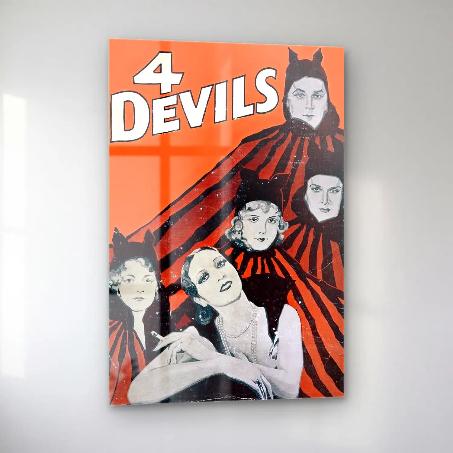 Vintage Poster Dansçılar No. 15 cam tablo — sol açıdan görünüm