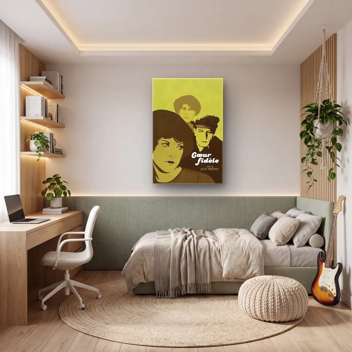 Vintage Poster Şapkalı Kadın No. 15 cam tablo — genç odasında