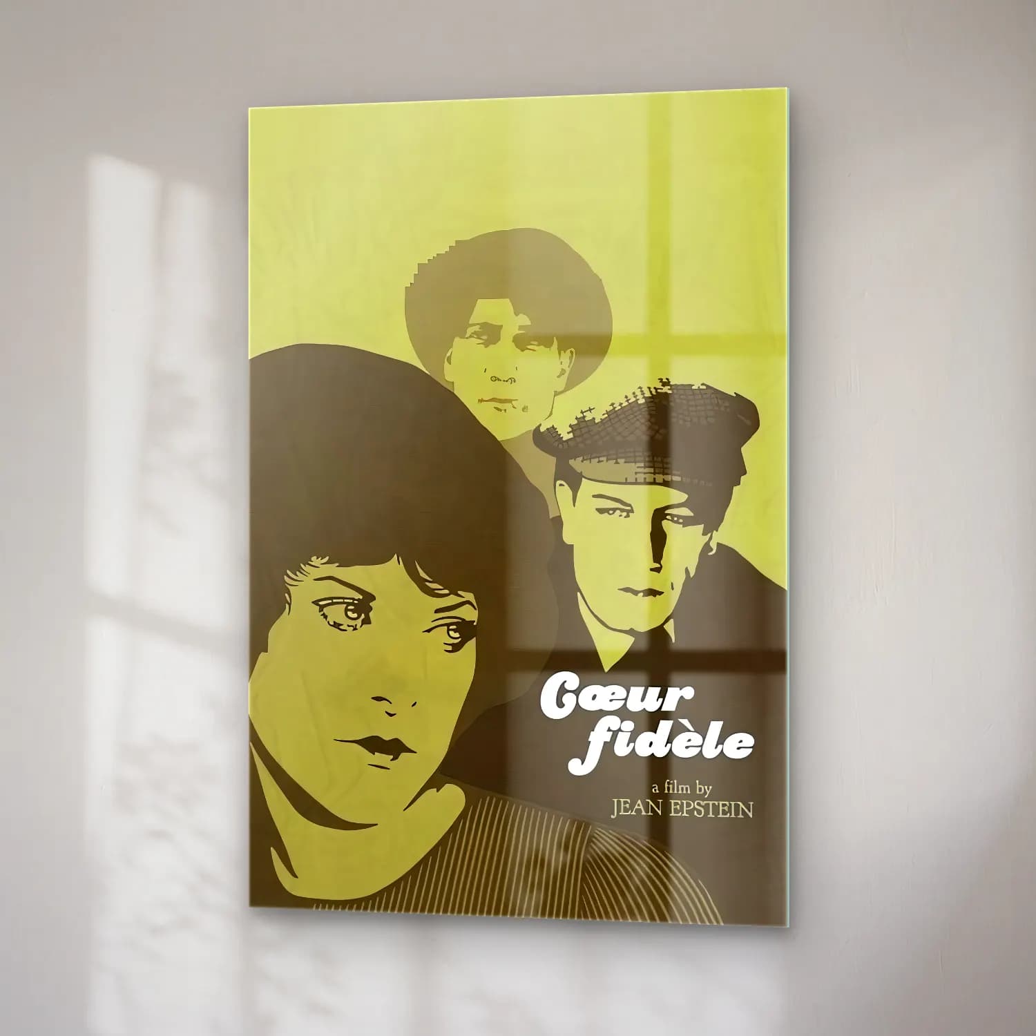 Vintage Poster Şapkalı Kadın No. 15 cam tablo — sağ açıdan görünüm