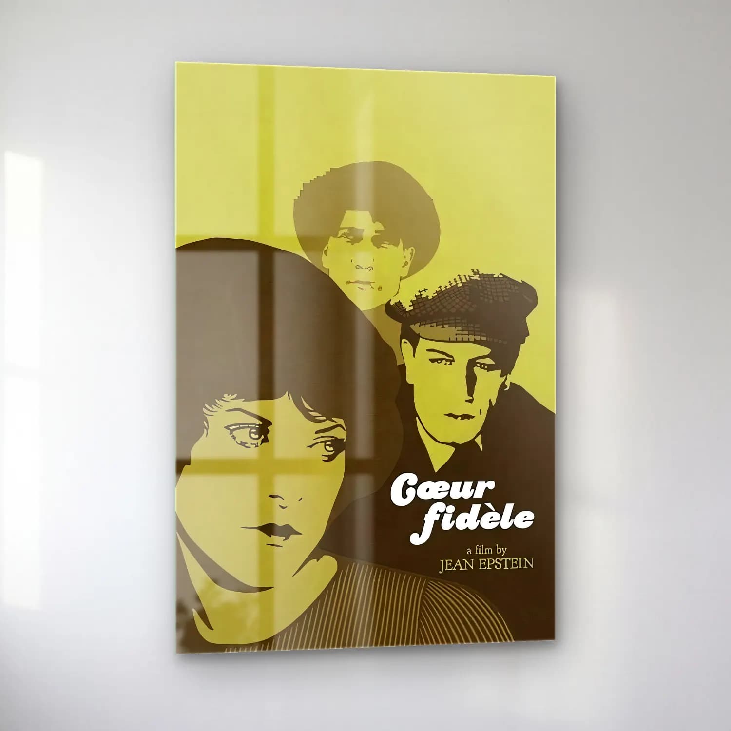 Vintage Poster Şapkalı Kadın No. 15 cam tablo — sol açıdan görünüm
