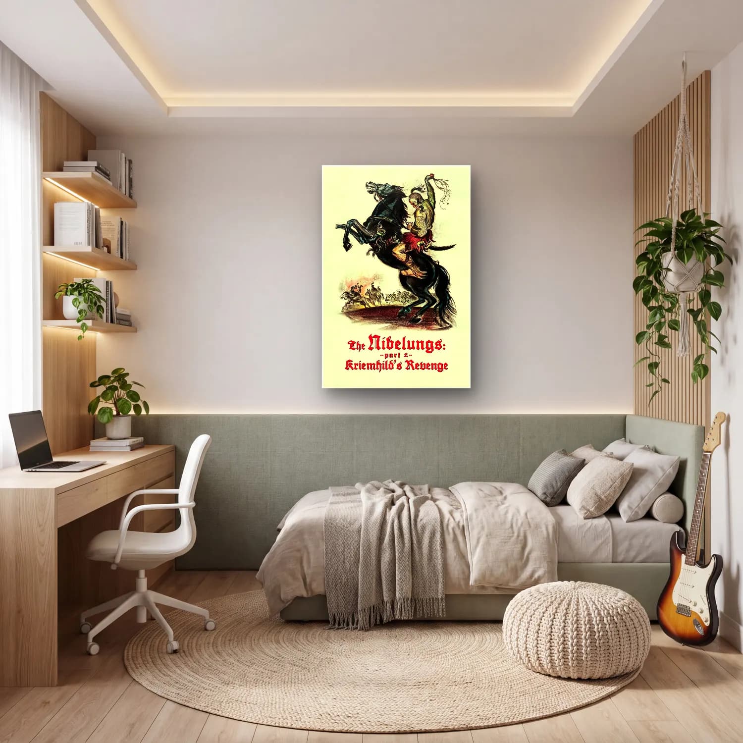 Vintage Poster Atlı No. 6 cam tablo — genç odasında