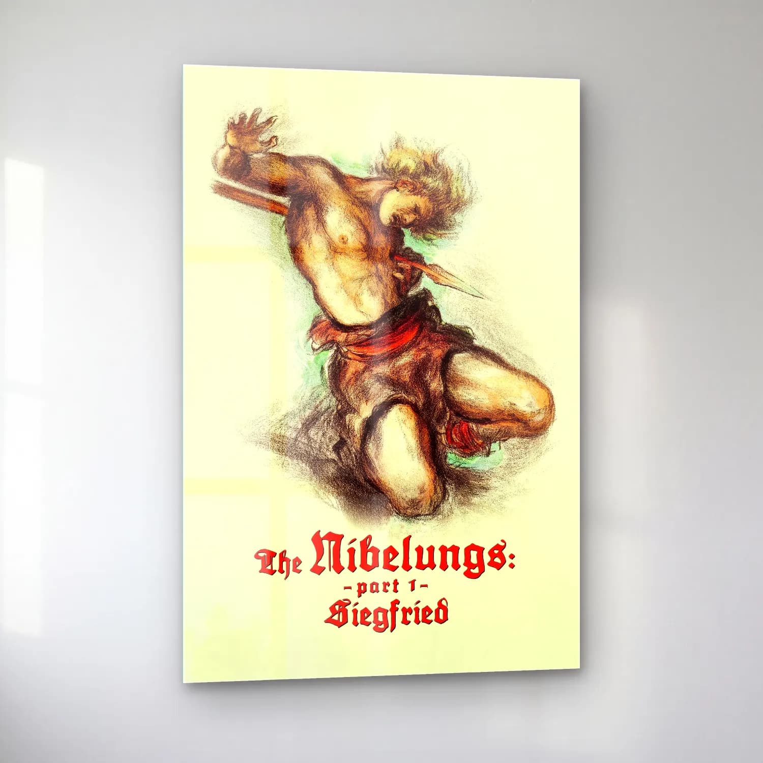 Vintage Poster Mitolojik Sahne No. 9 cam tablo — sol açıdan görünüm