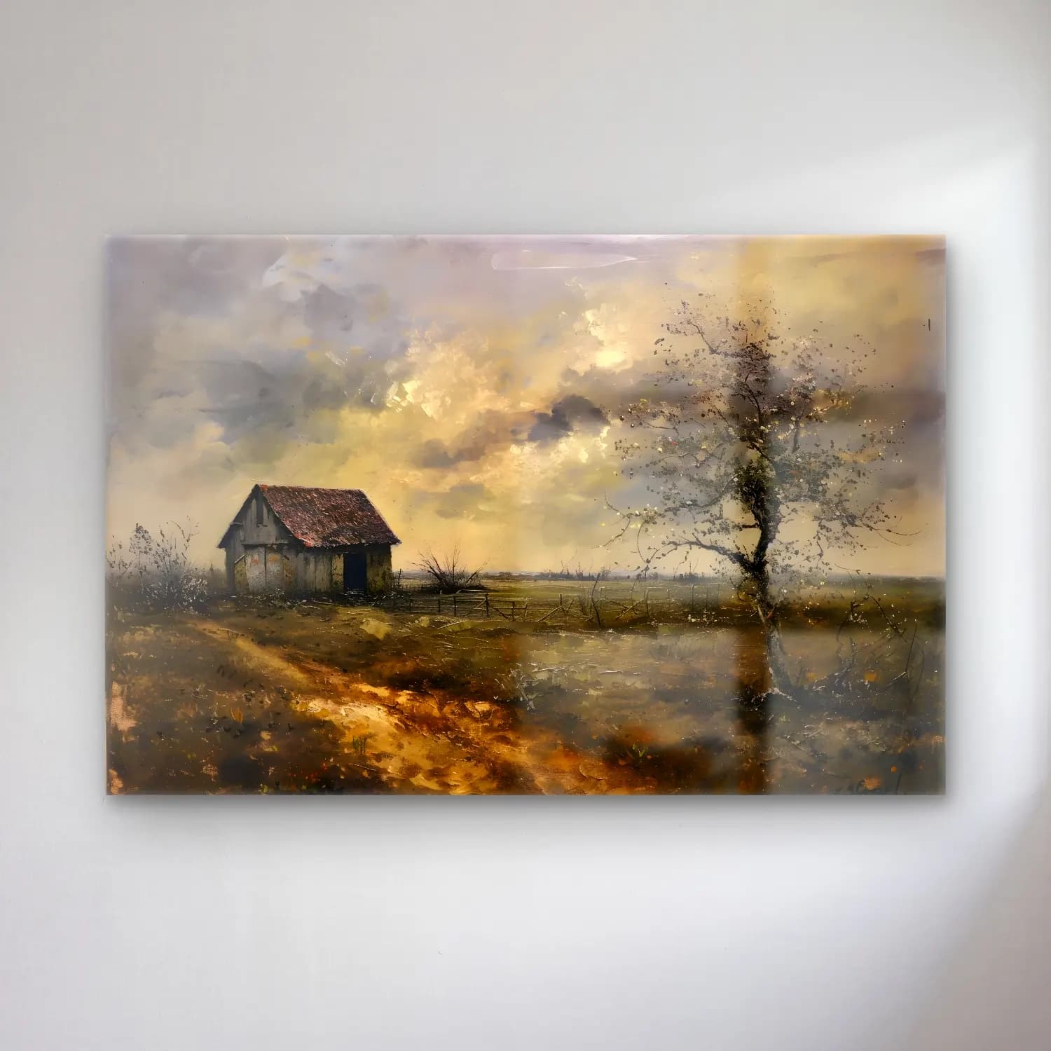 Yağlı Boya Kır Evi No. 53 cam tablo — Yağlı Boya Kır Evi No. 53 — yağlı boya kır evi