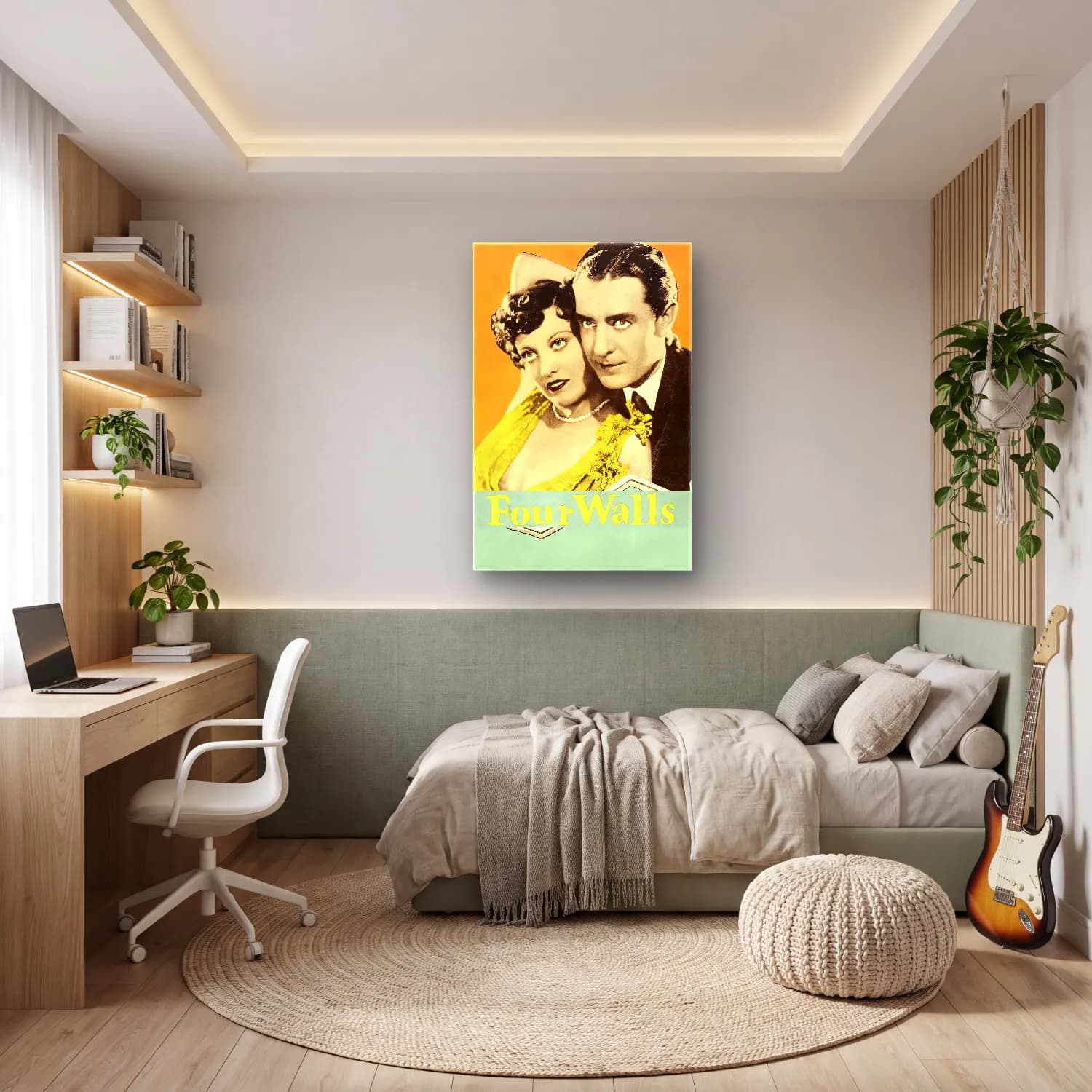 Vintage Poster Aşıklar No. 33 cam tablo — genç odasında