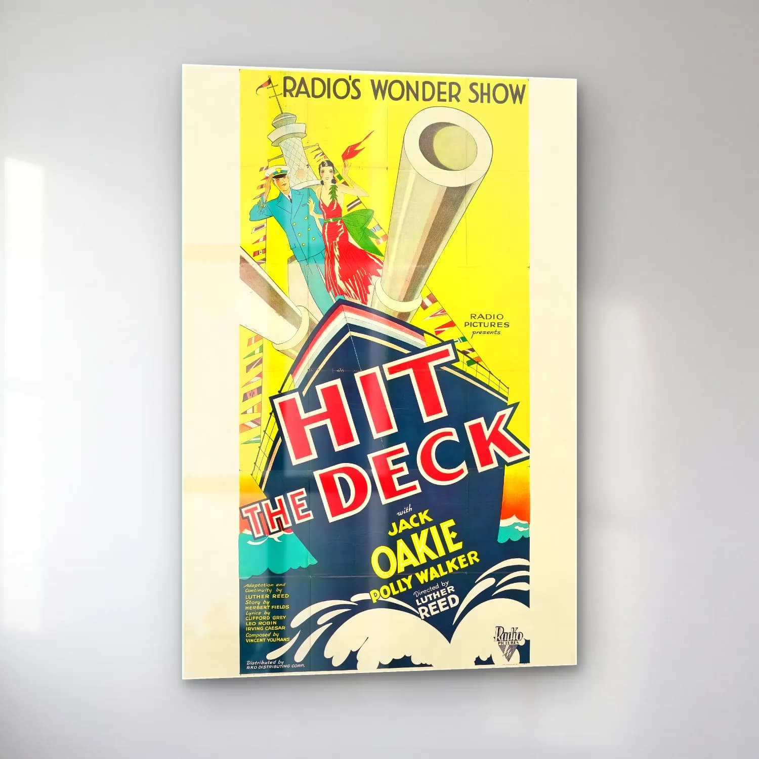 Vintage Poster Yelken Yarışı No. 2 cam tablo — sol açıdan görünüm