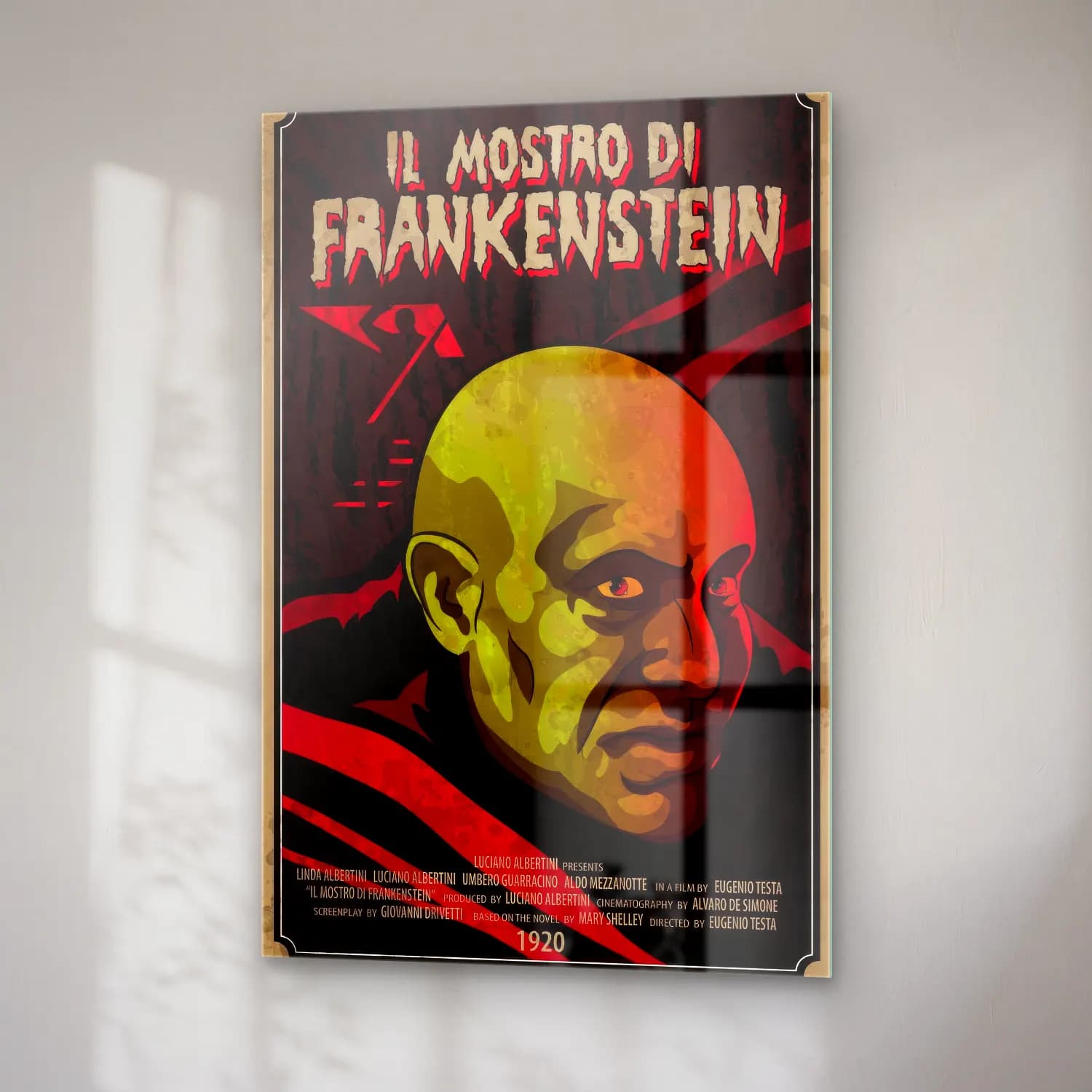 Vintage Poster Erkek Portresi No. 11 cam tablo — sağ açıdan görünüm