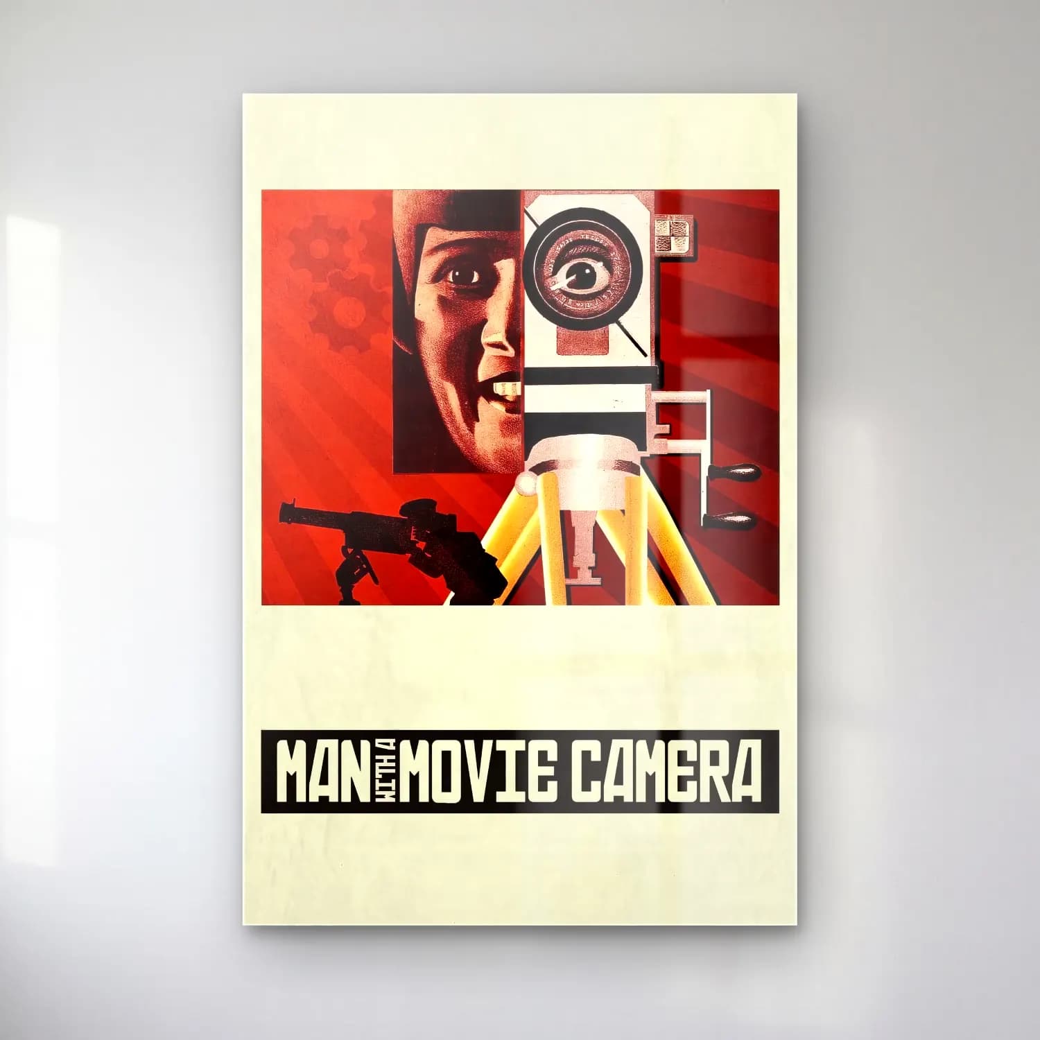 Vintage Poster Fotoğraf Makinesi – Turuncu Tonlar cam tablo — Vintage Poster Fotoğraf Makinesi – Turuncu Tonlar — vintage poster fotoğraf makinesi