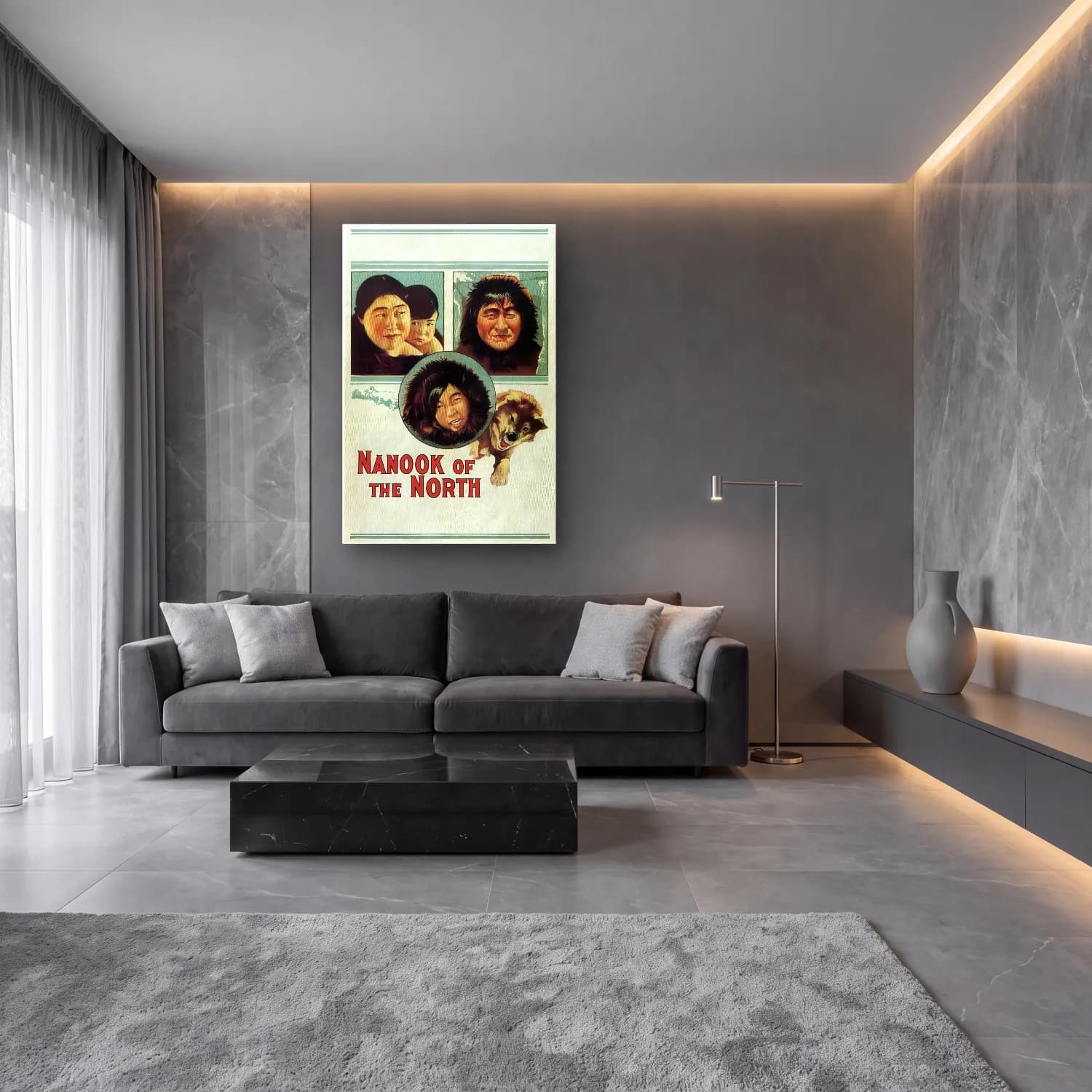 Vintage Poster Kurt cam tablo — lüks salon duvarında