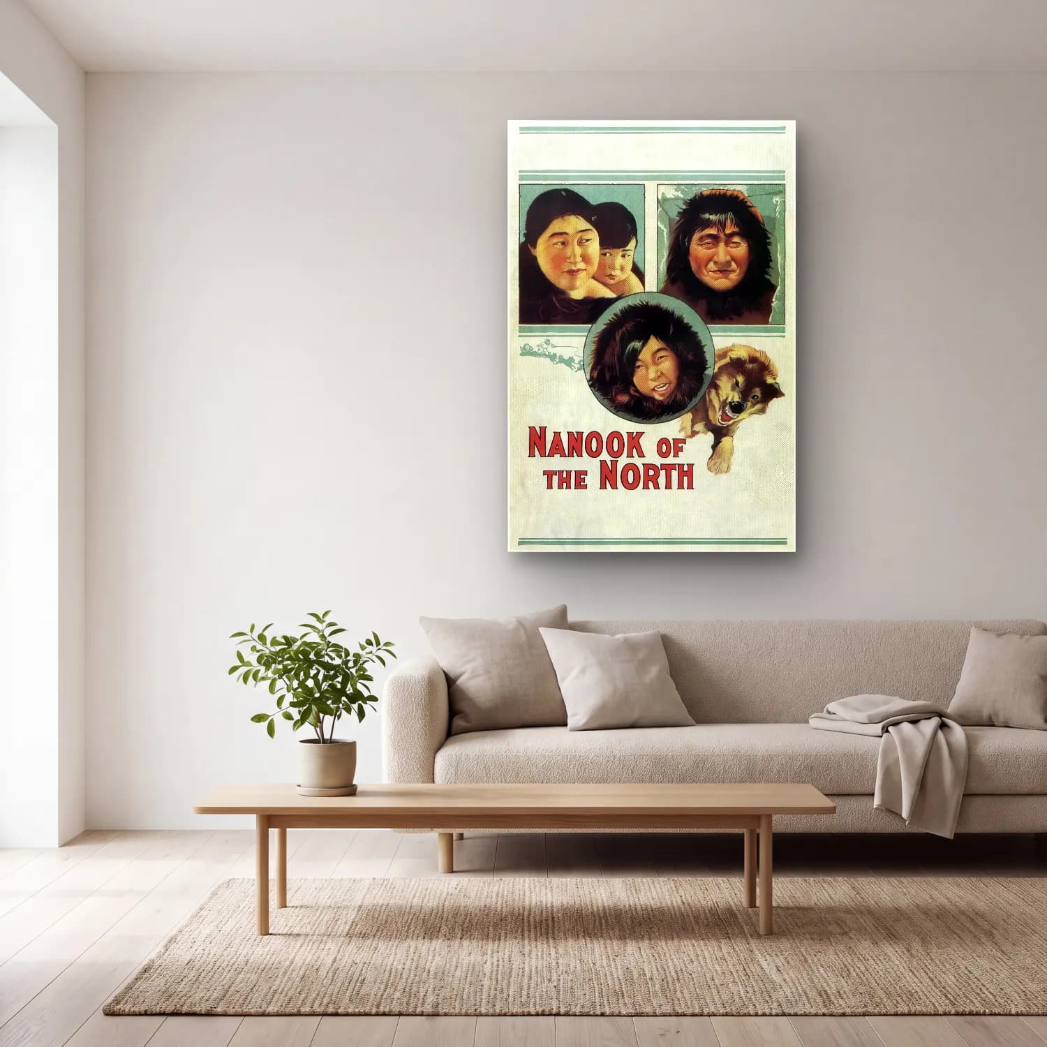 Vintage Poster Kurt cam tablo — açık renk salonda