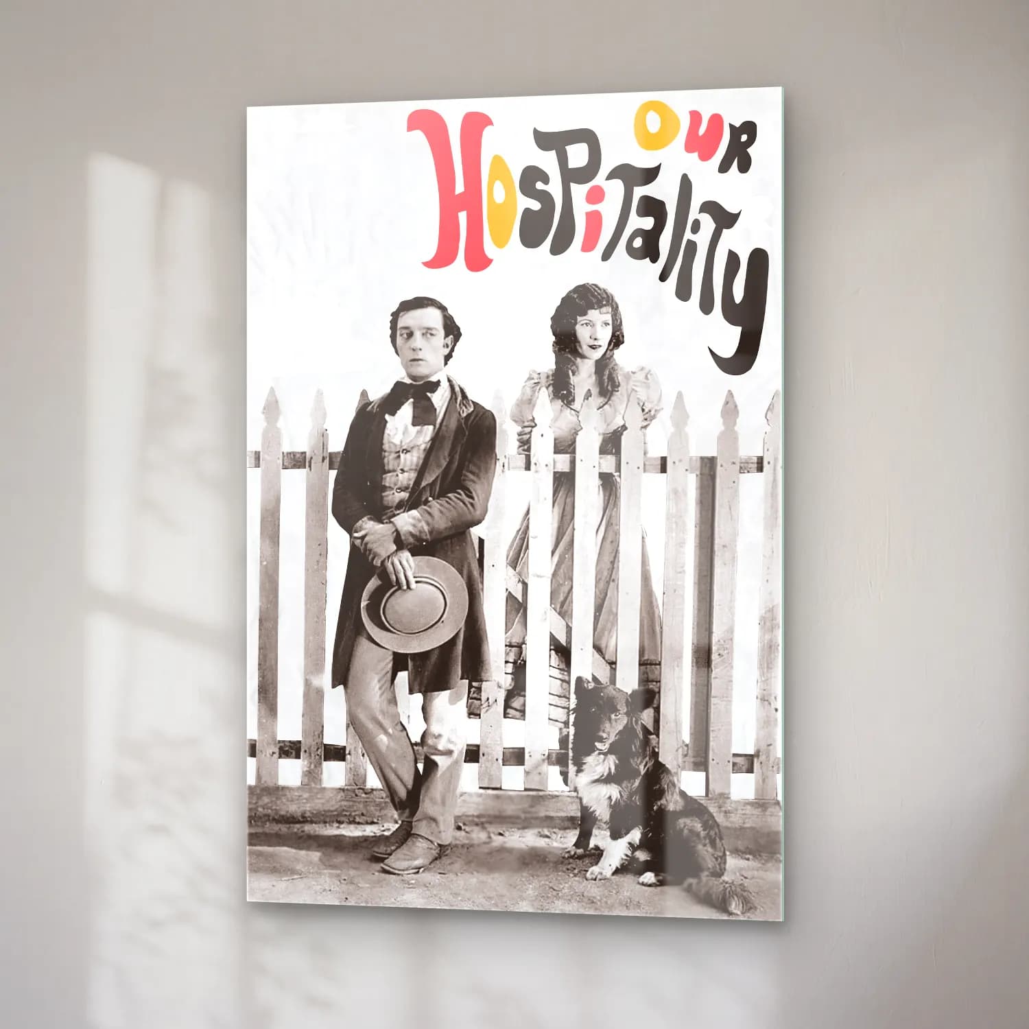 Vintage Poster Erkek Portresi No. 13 cam tablo — sağ açıdan görünüm