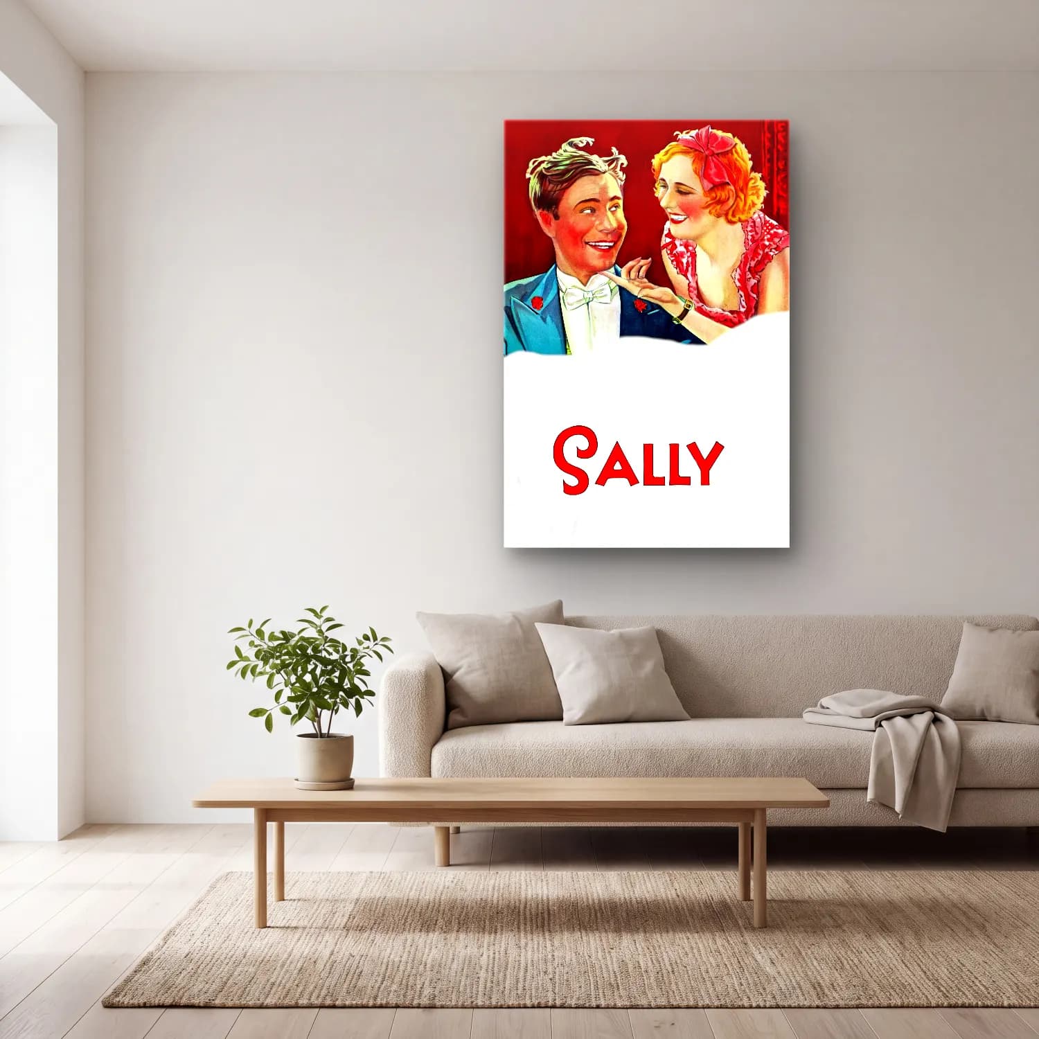 Vintage Poster Noel Baba No. 24 cam tablo — açık renk salonda