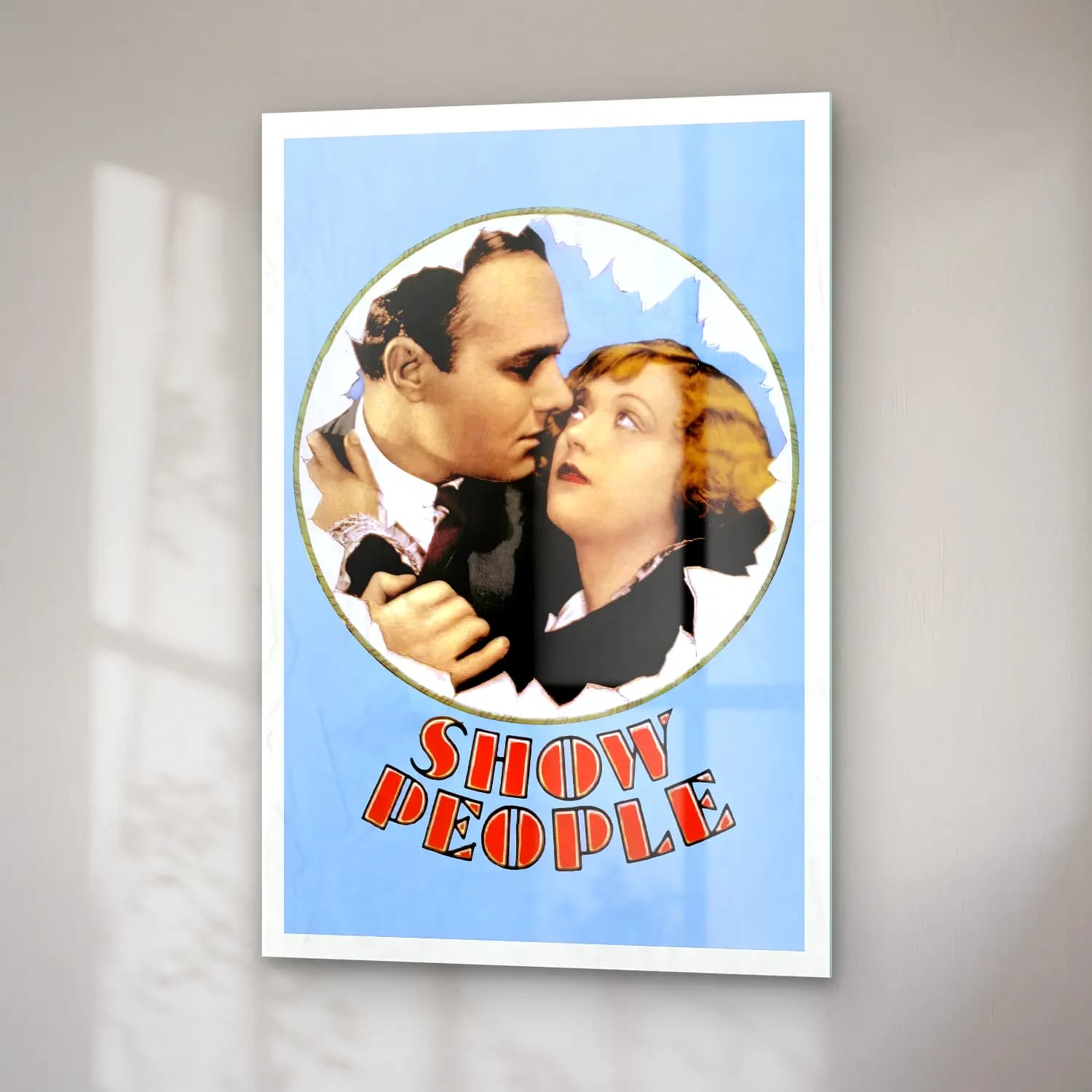 Vintage Poster Sahilde İnsanlar No. 5 cam tablo — sağ açıdan görünüm